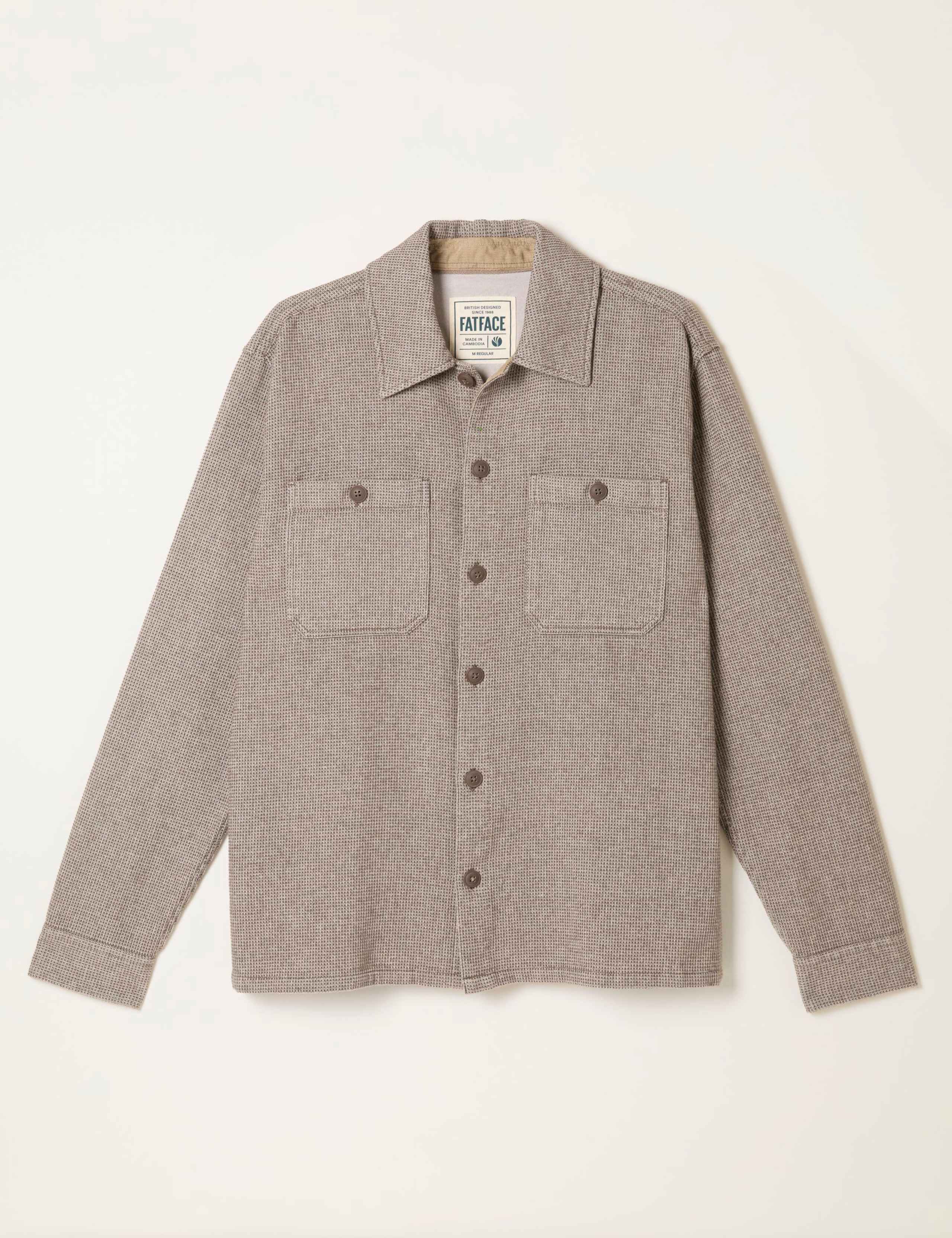 Regular Fit Pure Cotton Textured Overshirt 2 of 5