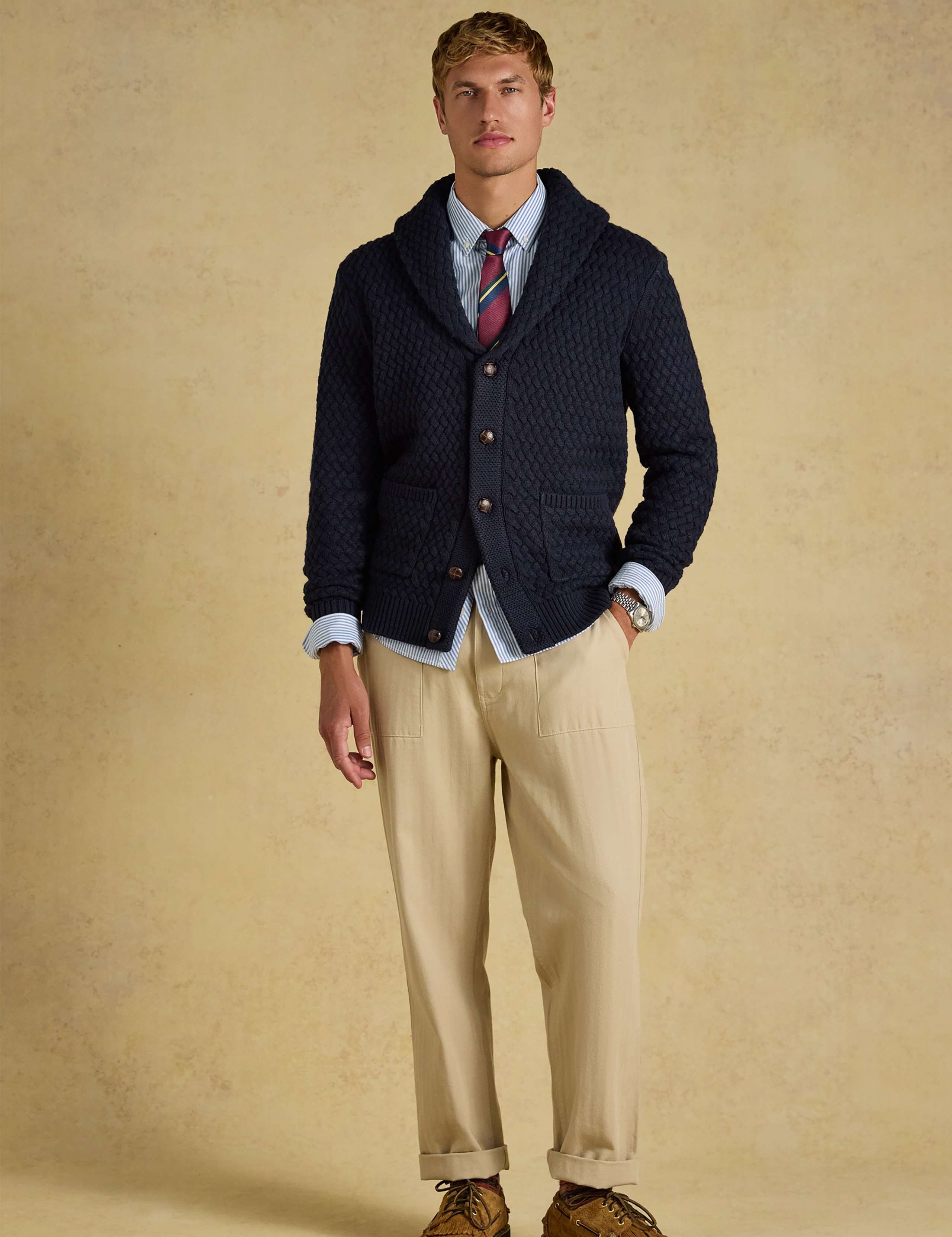 Textured Shawl Neck Cardigan 6 of 7