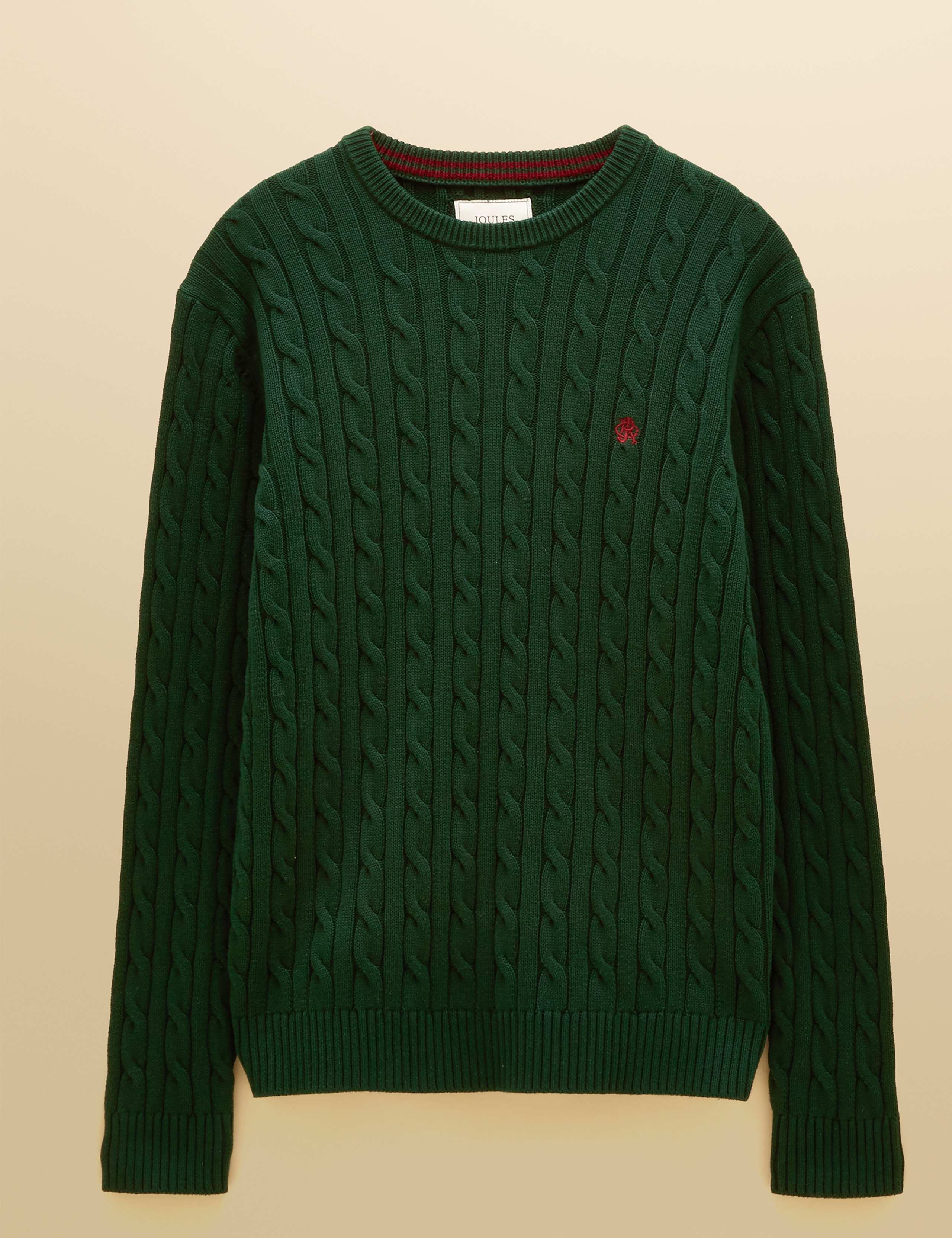 Pure Cotton Cable Crew Neck Jumper 3 of 6