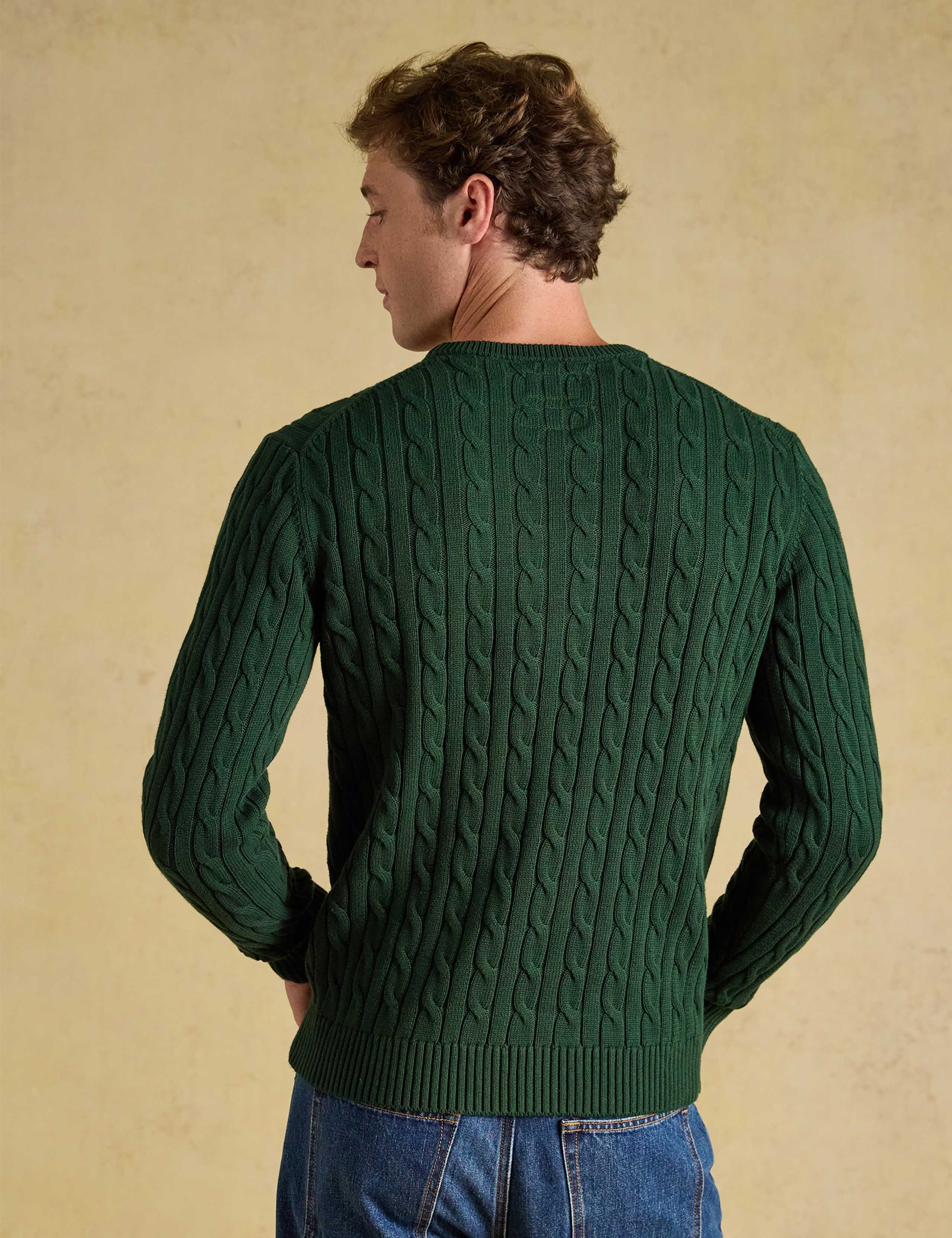 Pure Cotton Cable Crew Neck Jumper 4 of 6