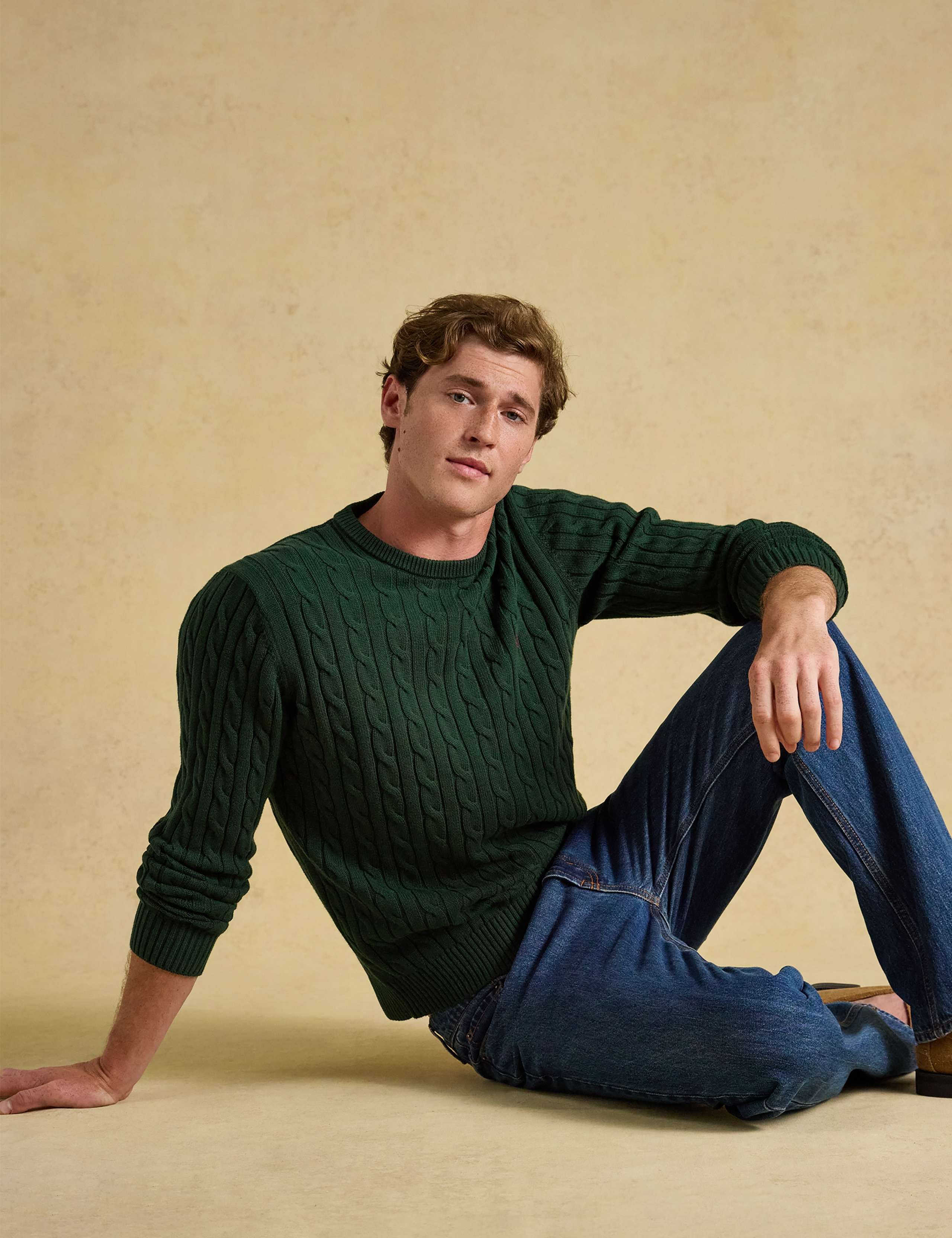 Pure Cotton Cable Crew Neck Jumper 5 of 6