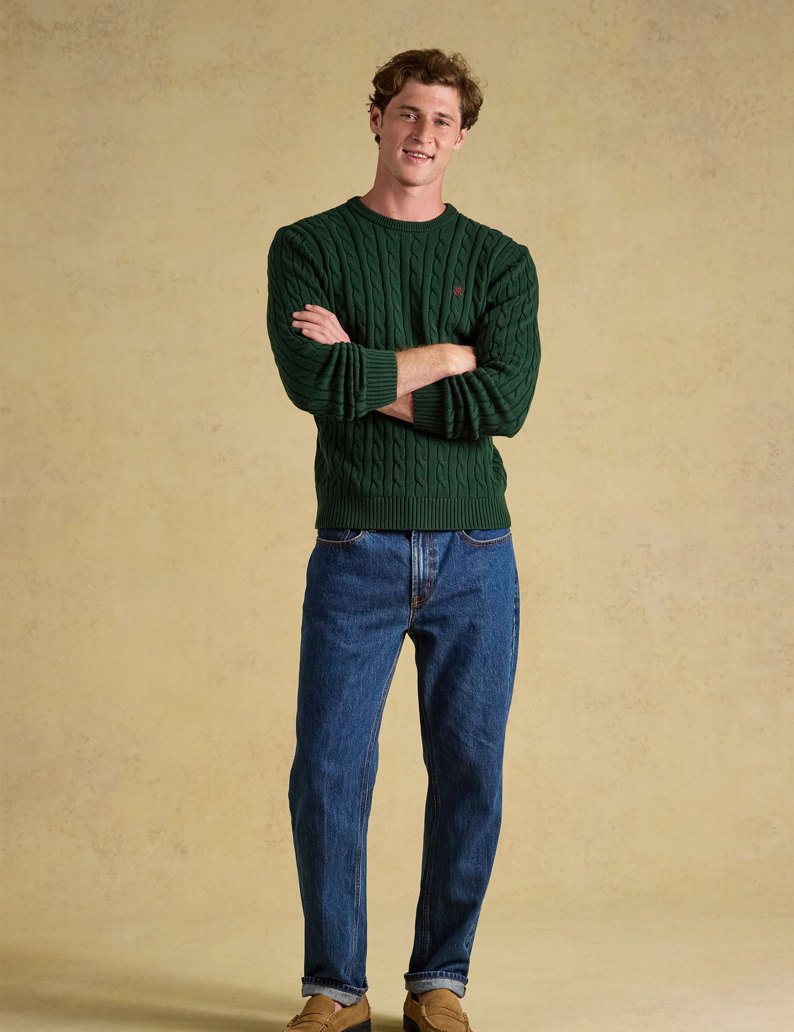 Pure Cotton Cable Crew Neck Jumper 6 of 6