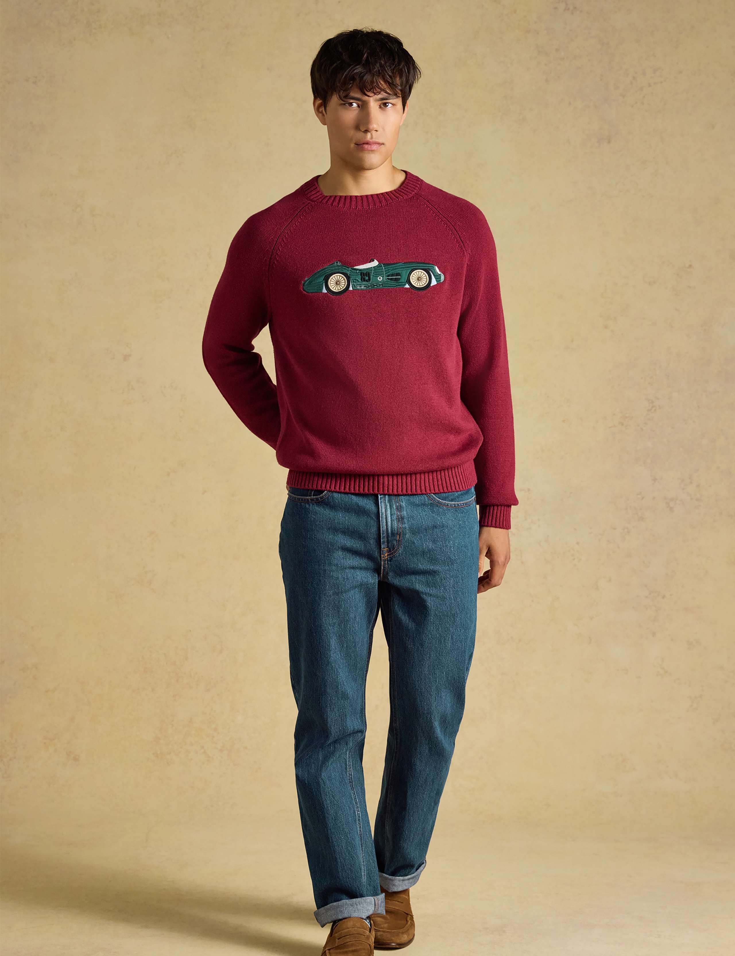 Pure Cotton Intarsia Dog Crew Neck Jumper 3 of 8