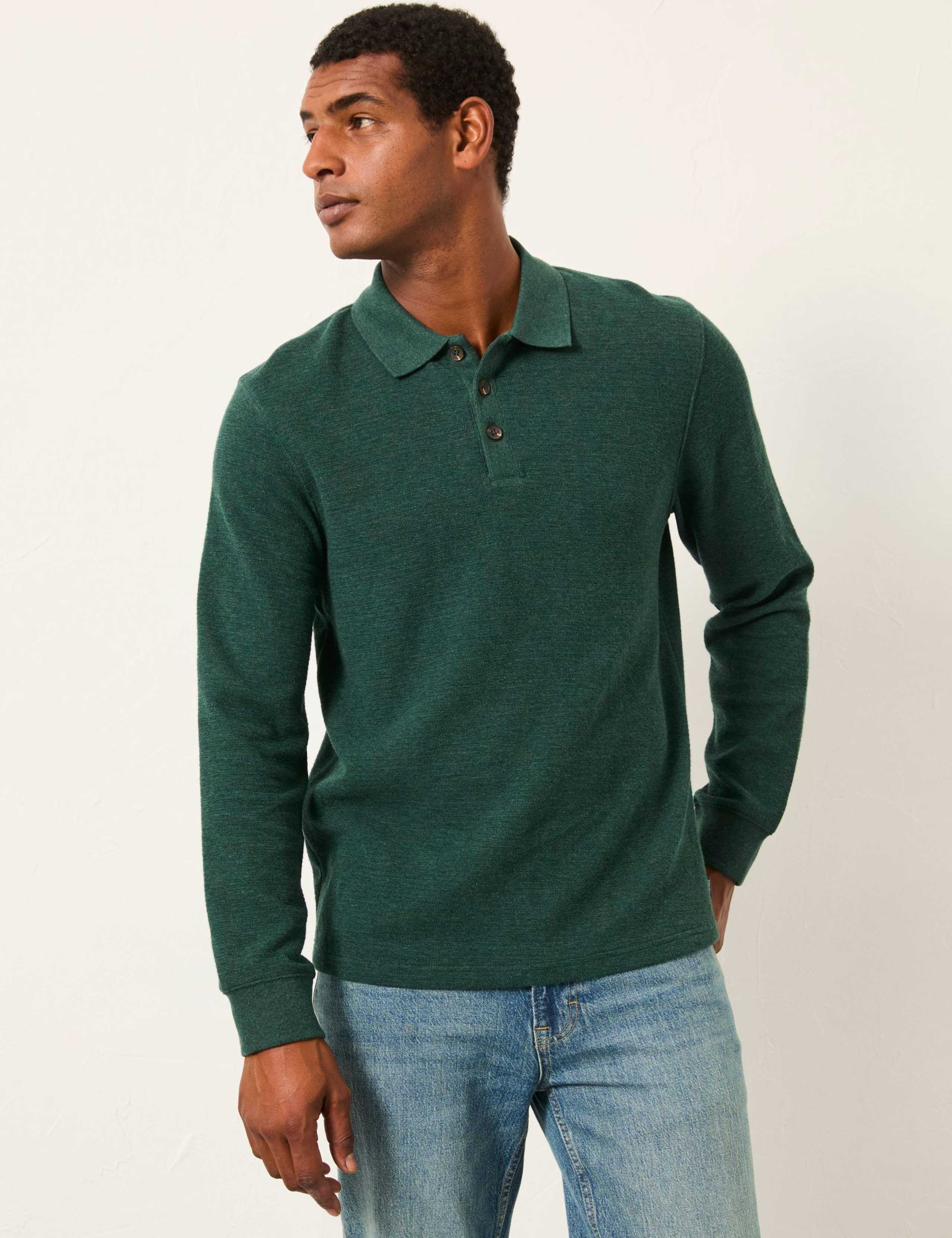 Cotton Rich Long Sleeve Polo Shirt 1 of 4
