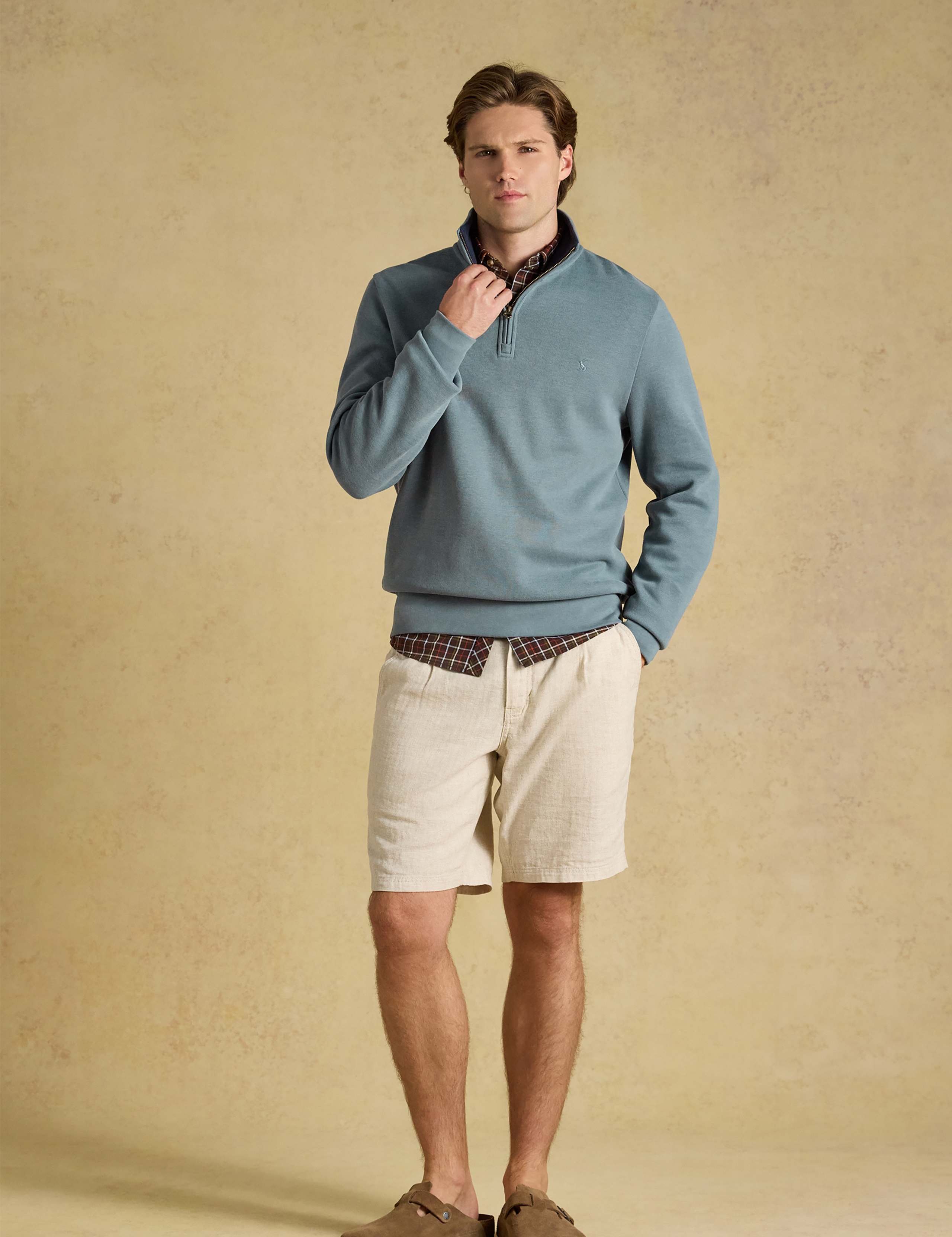 Pure Cotton Funnel Neck Half Zip Sweatshirt 2 of 6