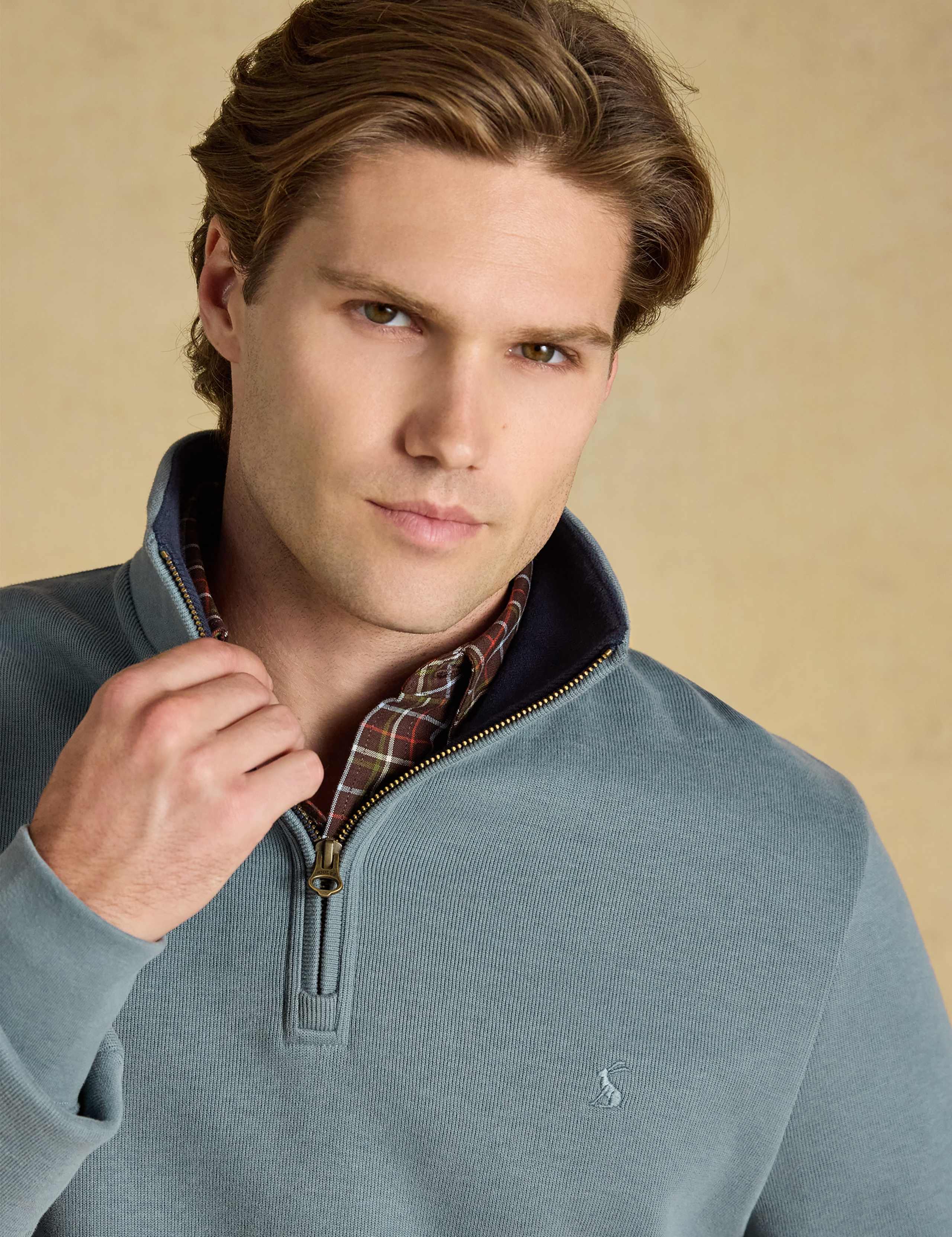 Pure Cotton Funnel Neck Half Zip Sweatshirt 4 of 6