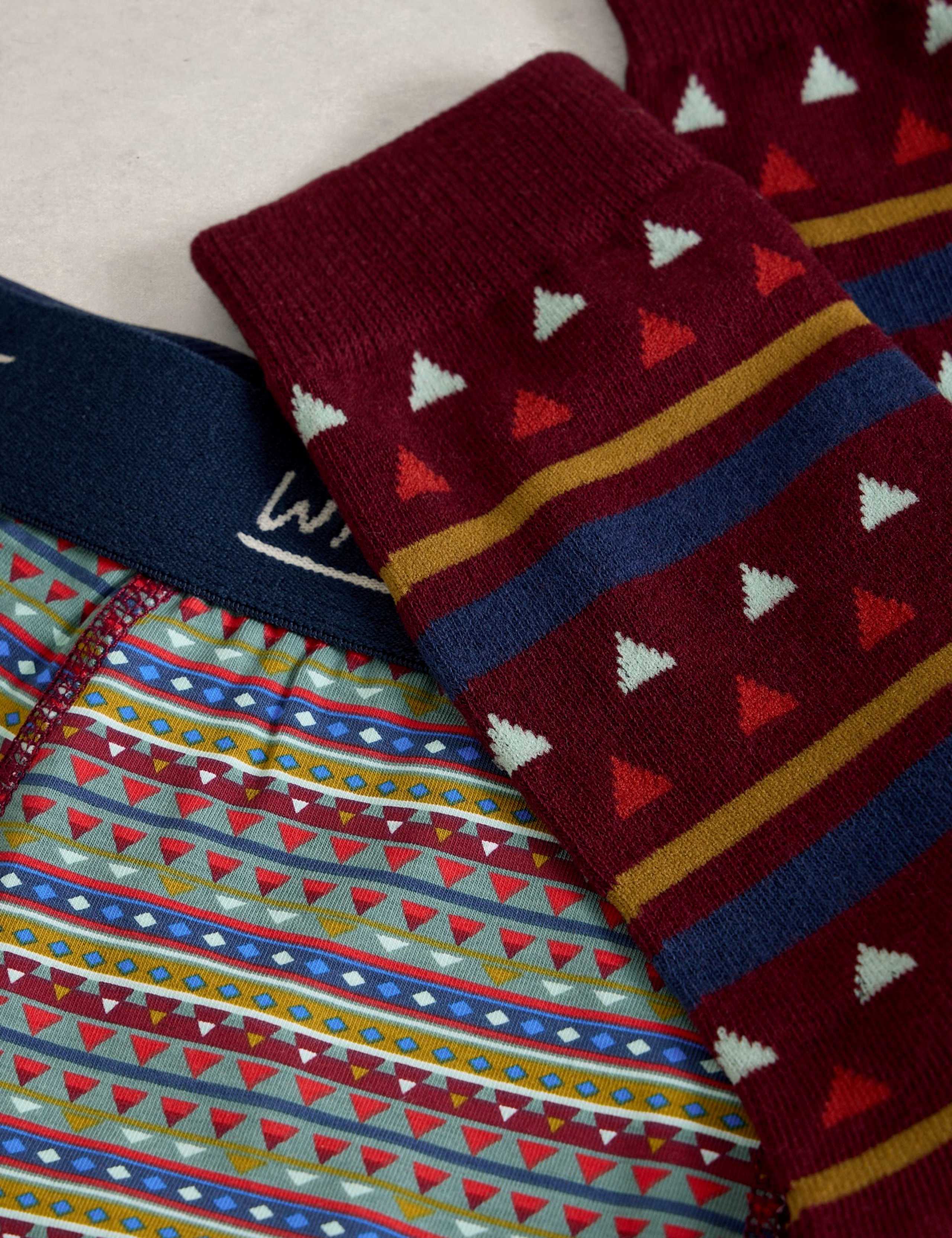 Cotton Rich Boxers & Socks Gift Set 3 of 4