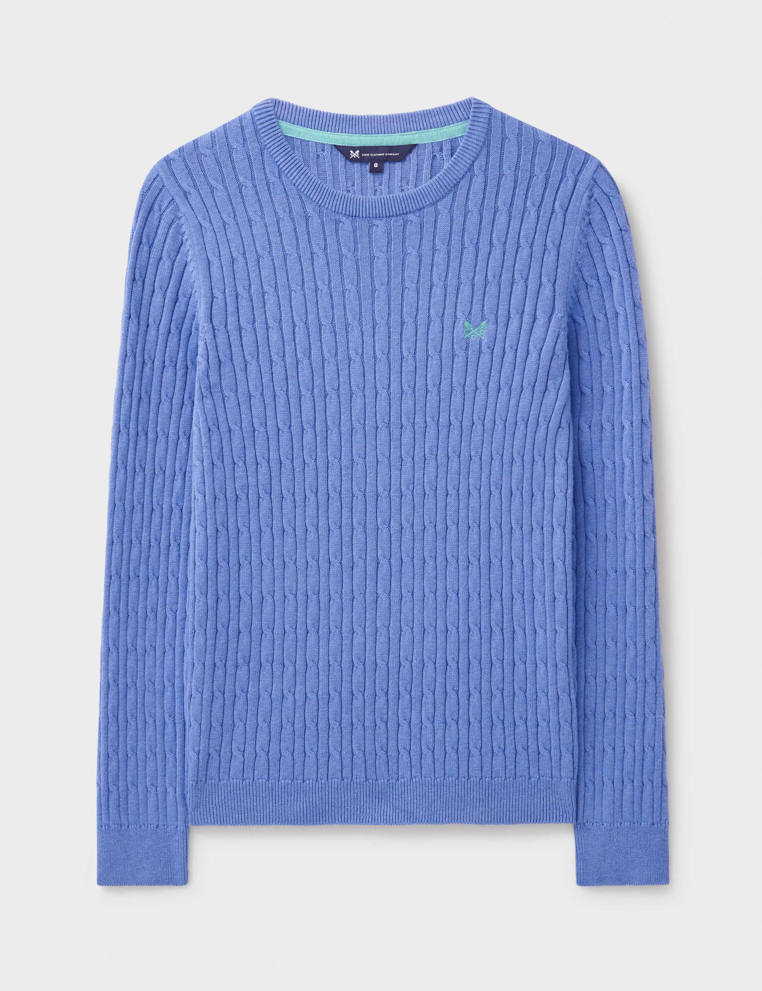 Cotton Rich Cable Knit Crew Neck Jumper 2 of 5