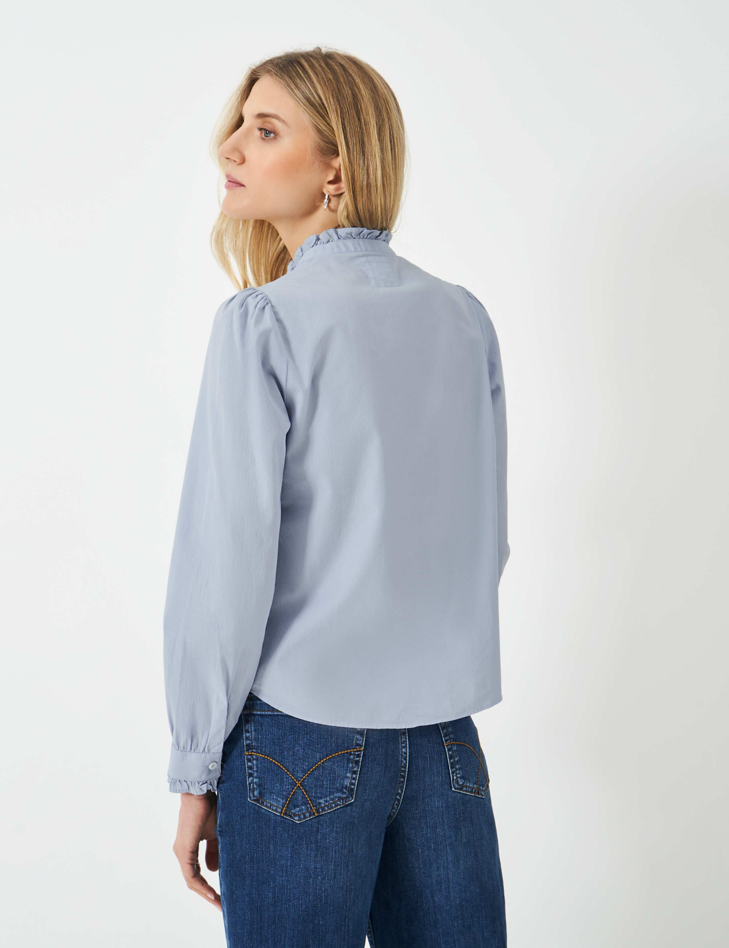 Pure Cotton Textured Ruffle Shirt 5 of 5
