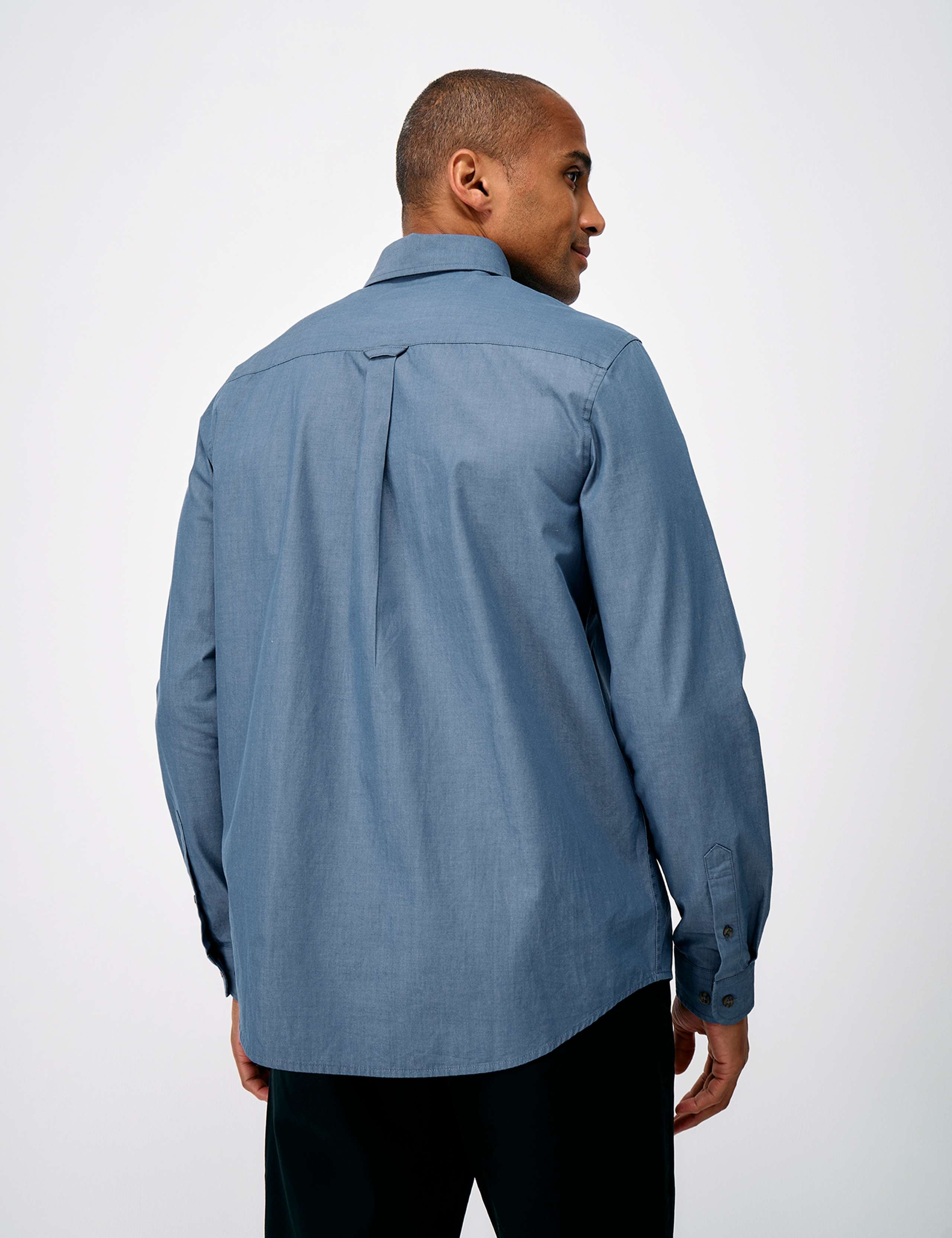 Regular Fit Button Down Collar Denim Shirt 4 of 5