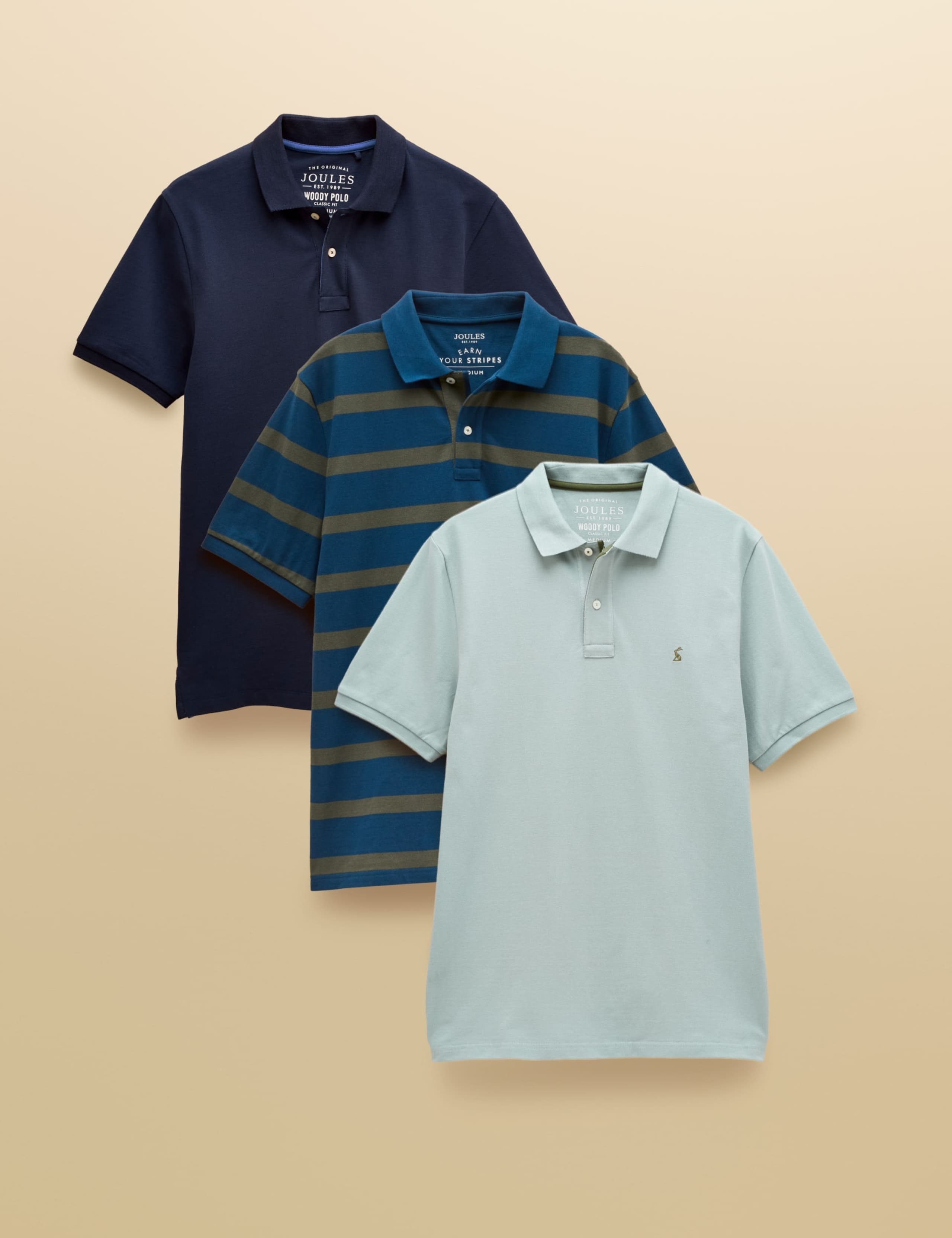 3 Pack Cotton Pique Polo Shirts 1 of 10