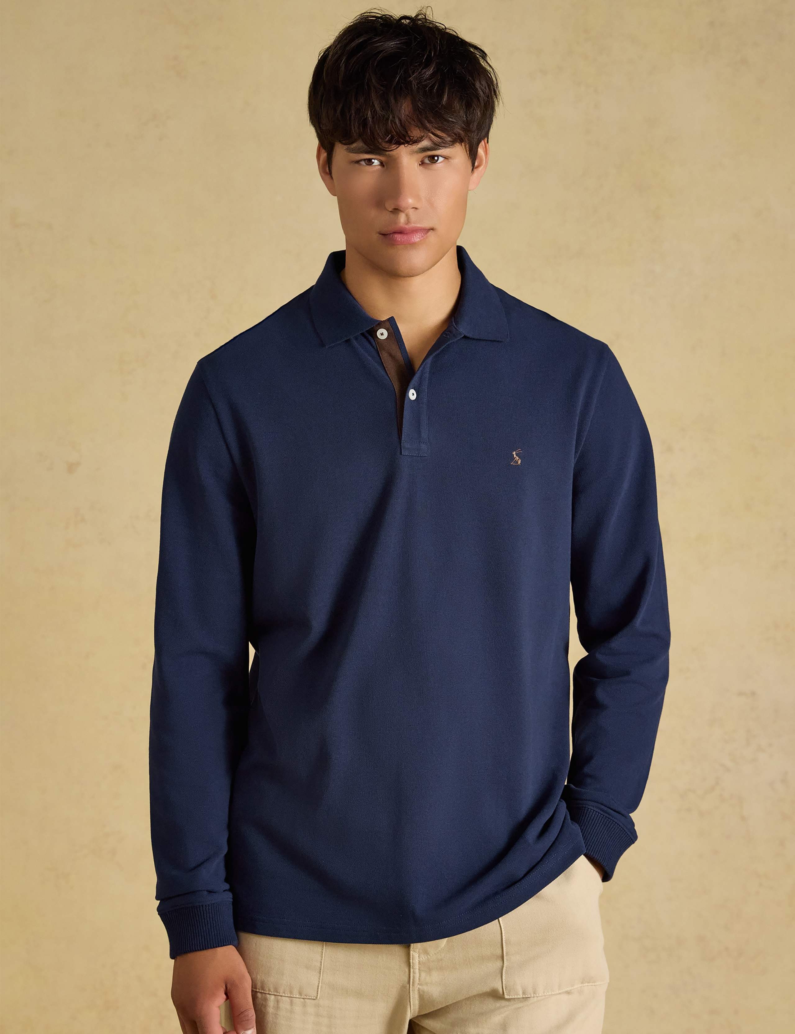 Regular Fit Pure Cotton Long Sleeve Polo Shirt 1 of 8