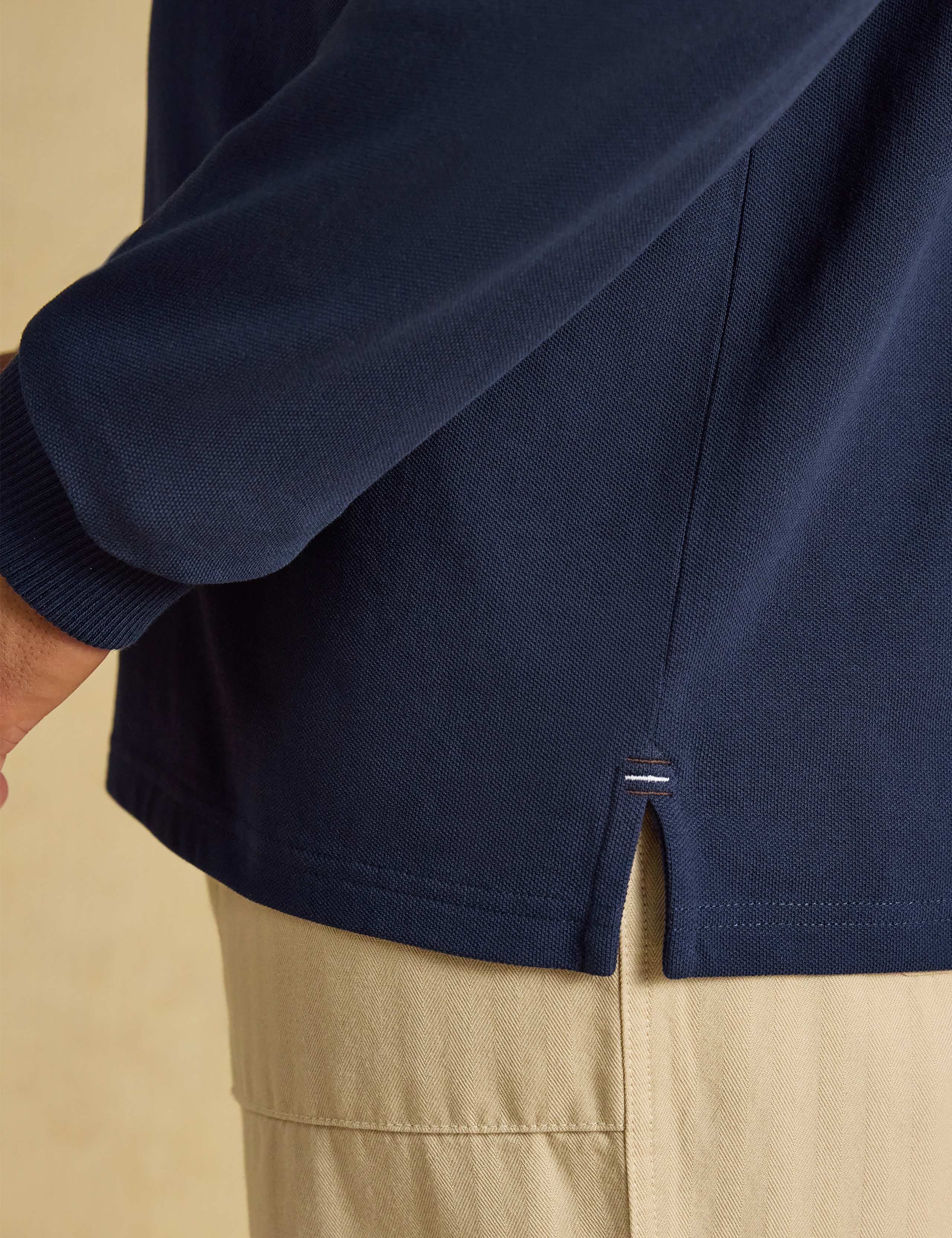 Regular Fit Pure Cotton Long Sleeve Polo Shirt 2 of 8
