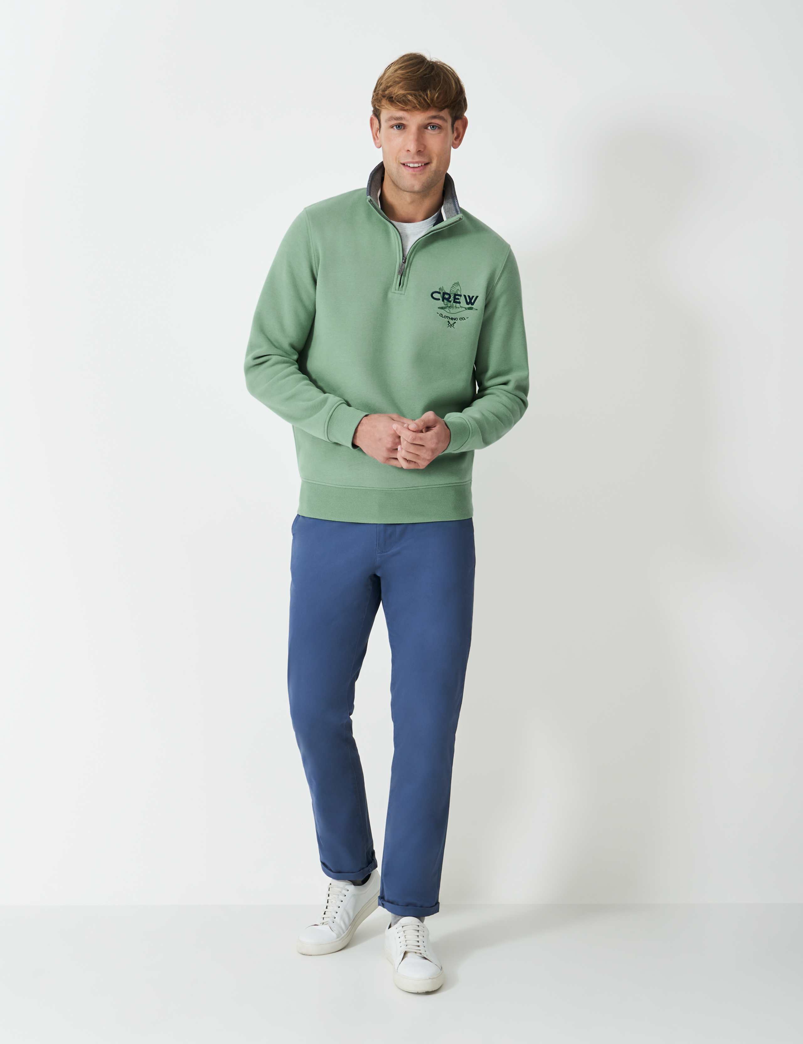 Cotton Rich Printed Half Zip Sweatshirt 3 of 5