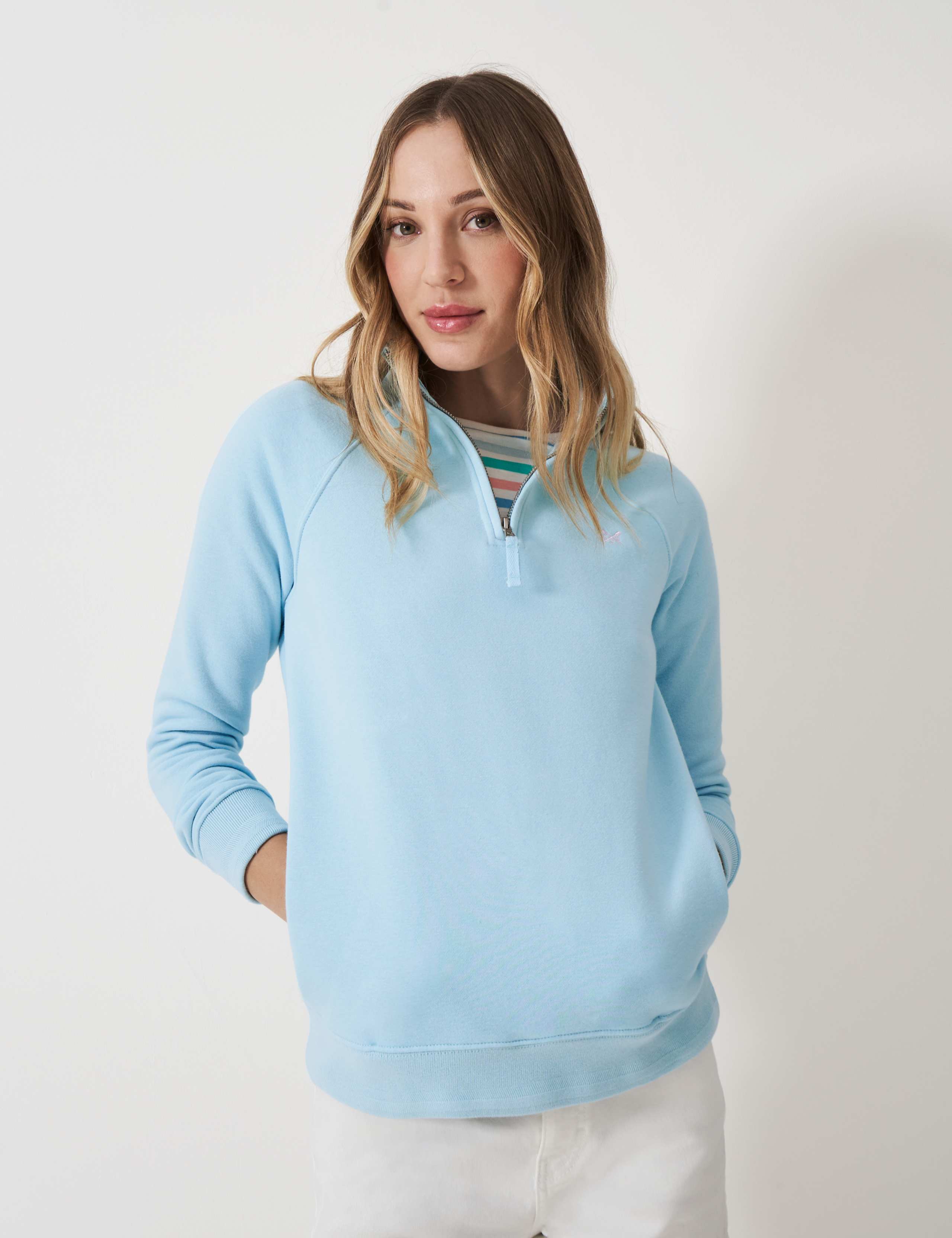Cotton Rich Funnel Neck Half Zip Sweatshirt 3 of 5