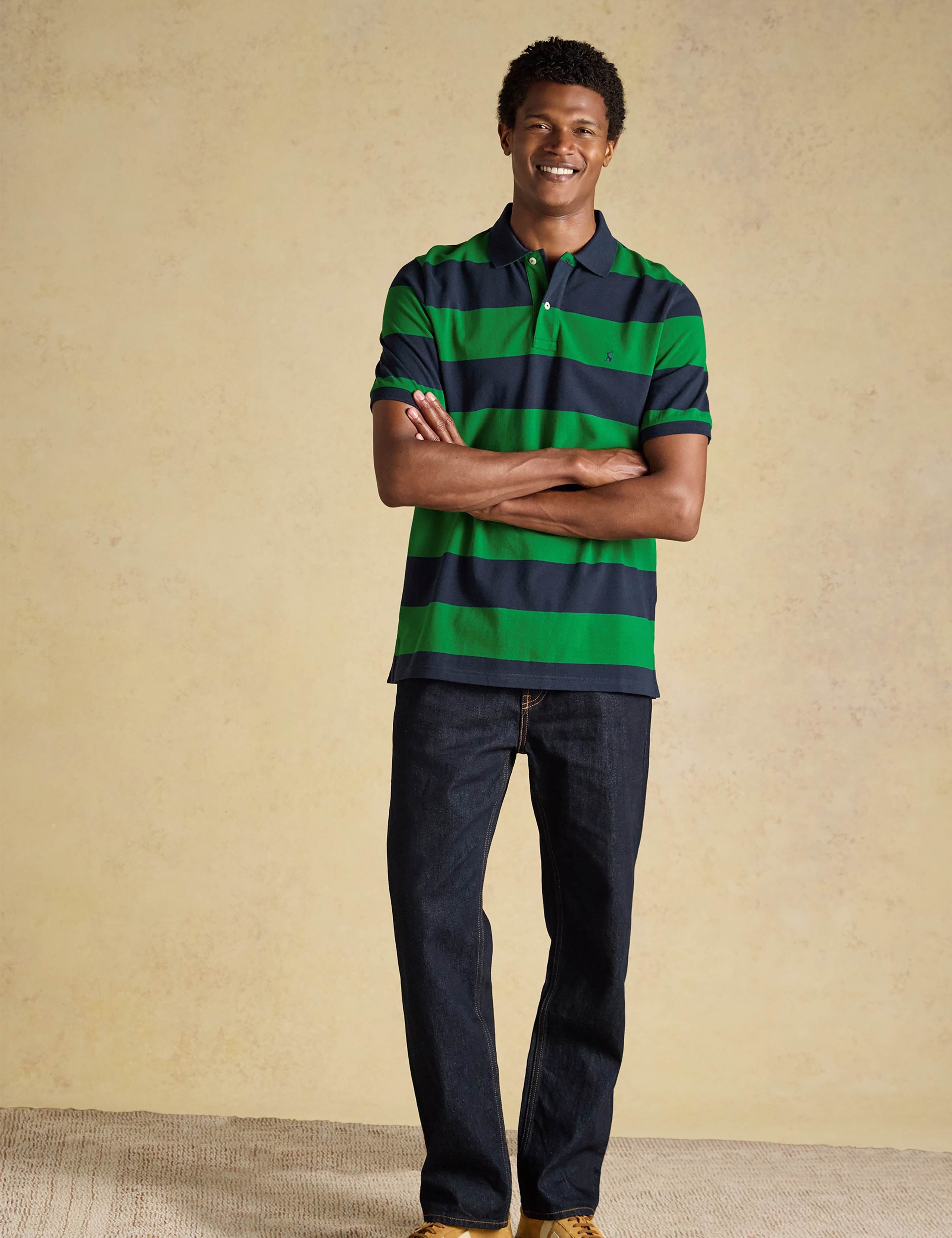 Pure Cotton Striped Pique Short Sleeve Polo Shirt 2 of 9