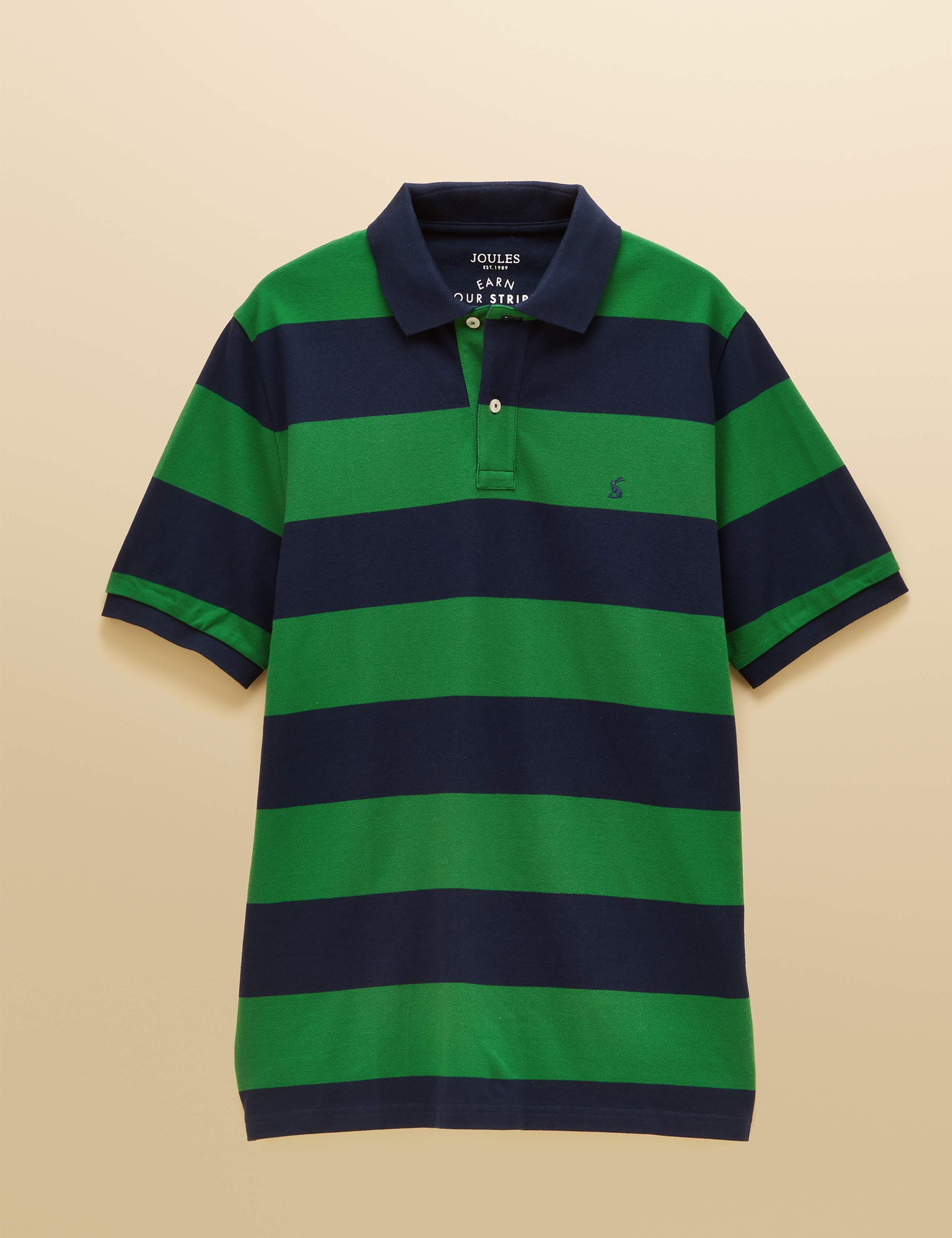Pure Cotton Striped Pique Short Sleeve Polo Shirt 8 of 9