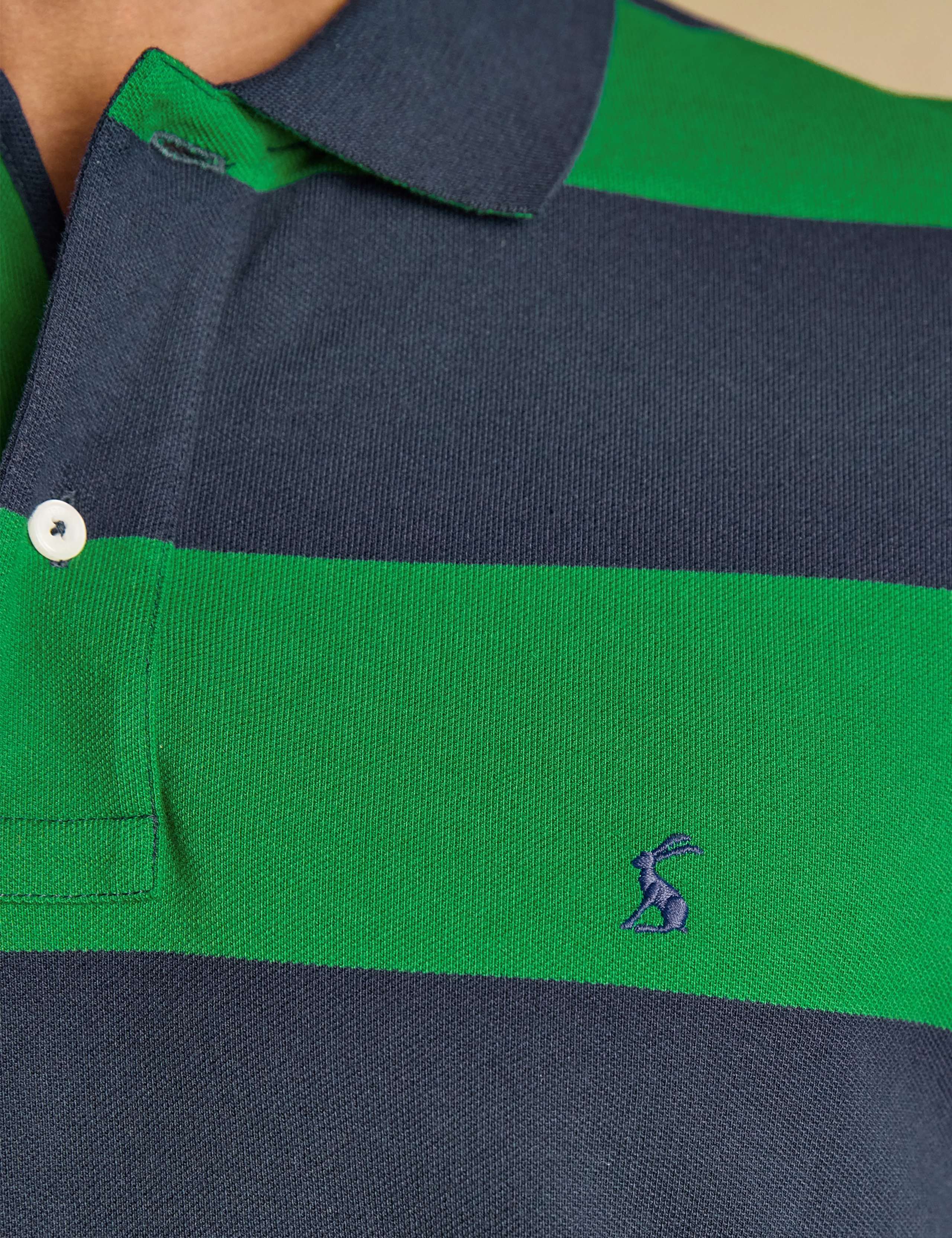 Pure Cotton Striped Pique Short Sleeve Polo Shirt 9 of 9