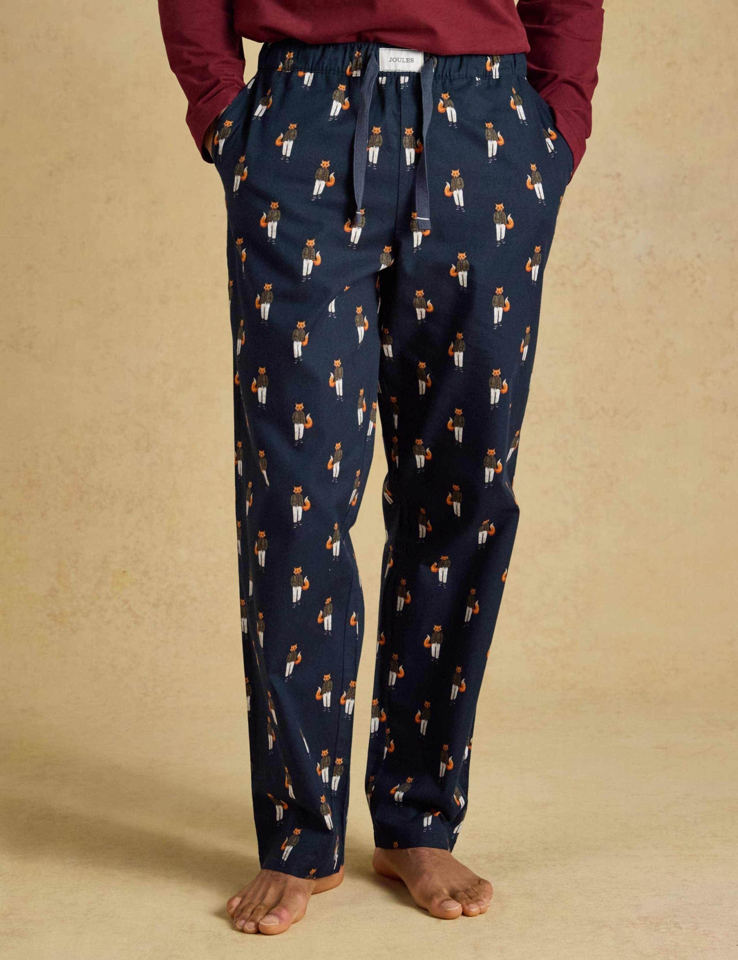 Pure Cotton Elasticated Printed Pyjama Bottoms 1 of 7