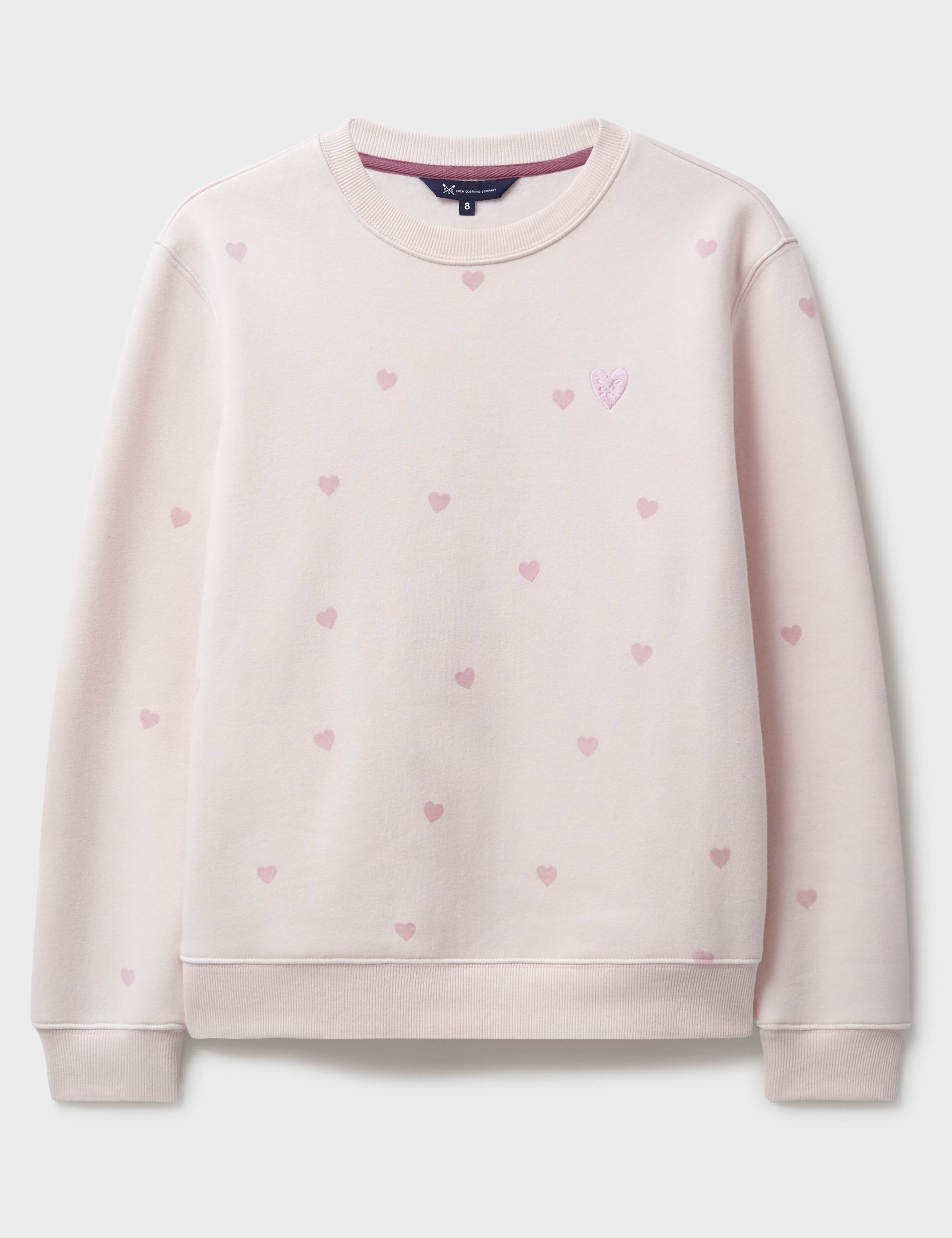 Cotton Rich Heart Print Crew Neck Sweatshirt 2 of 5