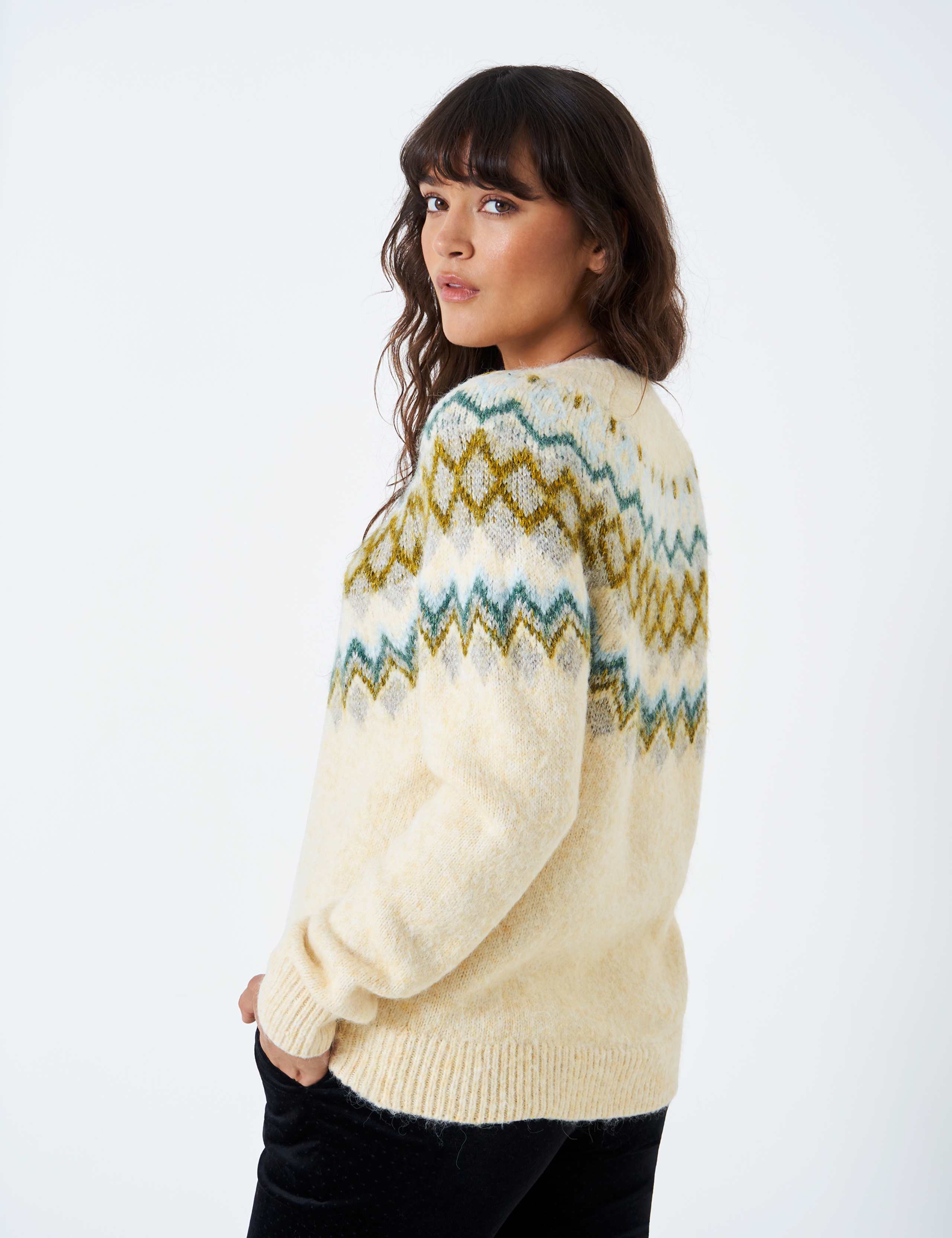 Fair Isle Crew Neck Jumper with Wool 3 of 4