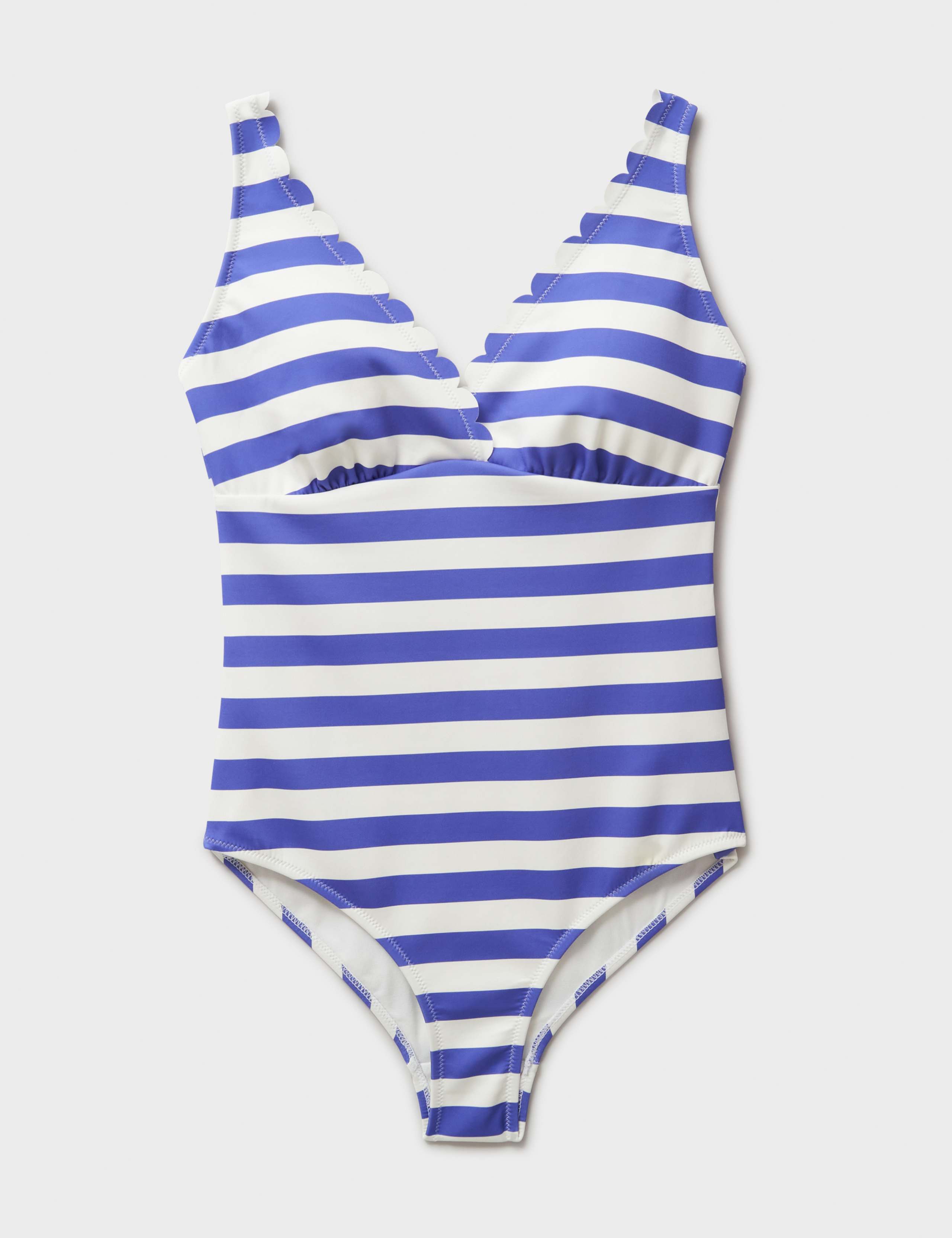 Striped Padded Scallop V-Neck Swimsuit 2 of 5