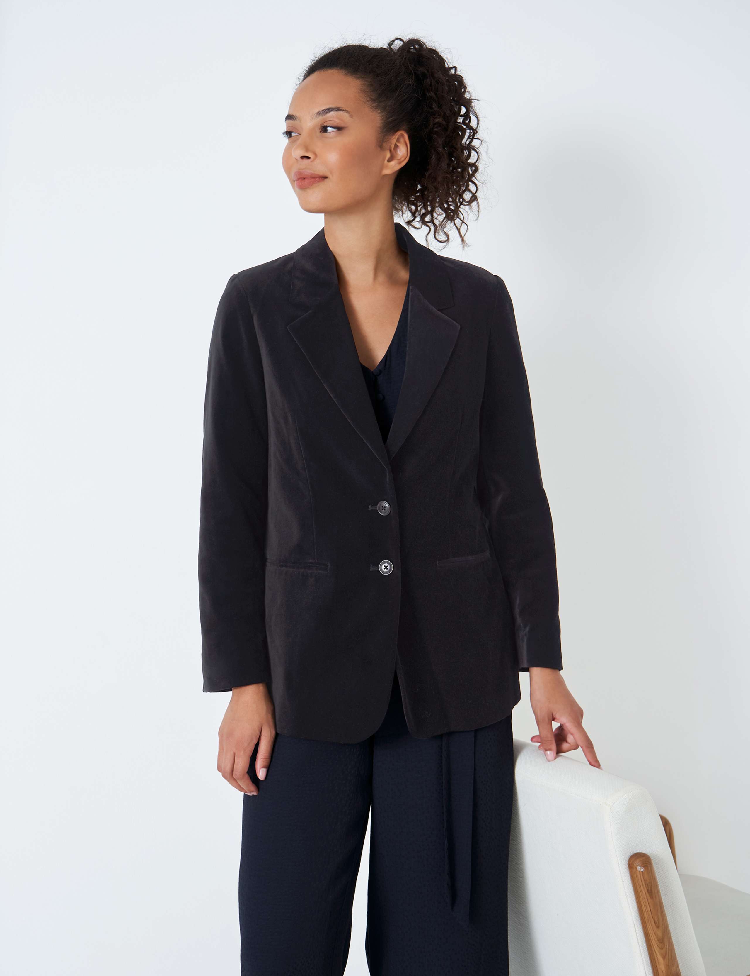 Velvet Single Breasted Blazer 1 of 5