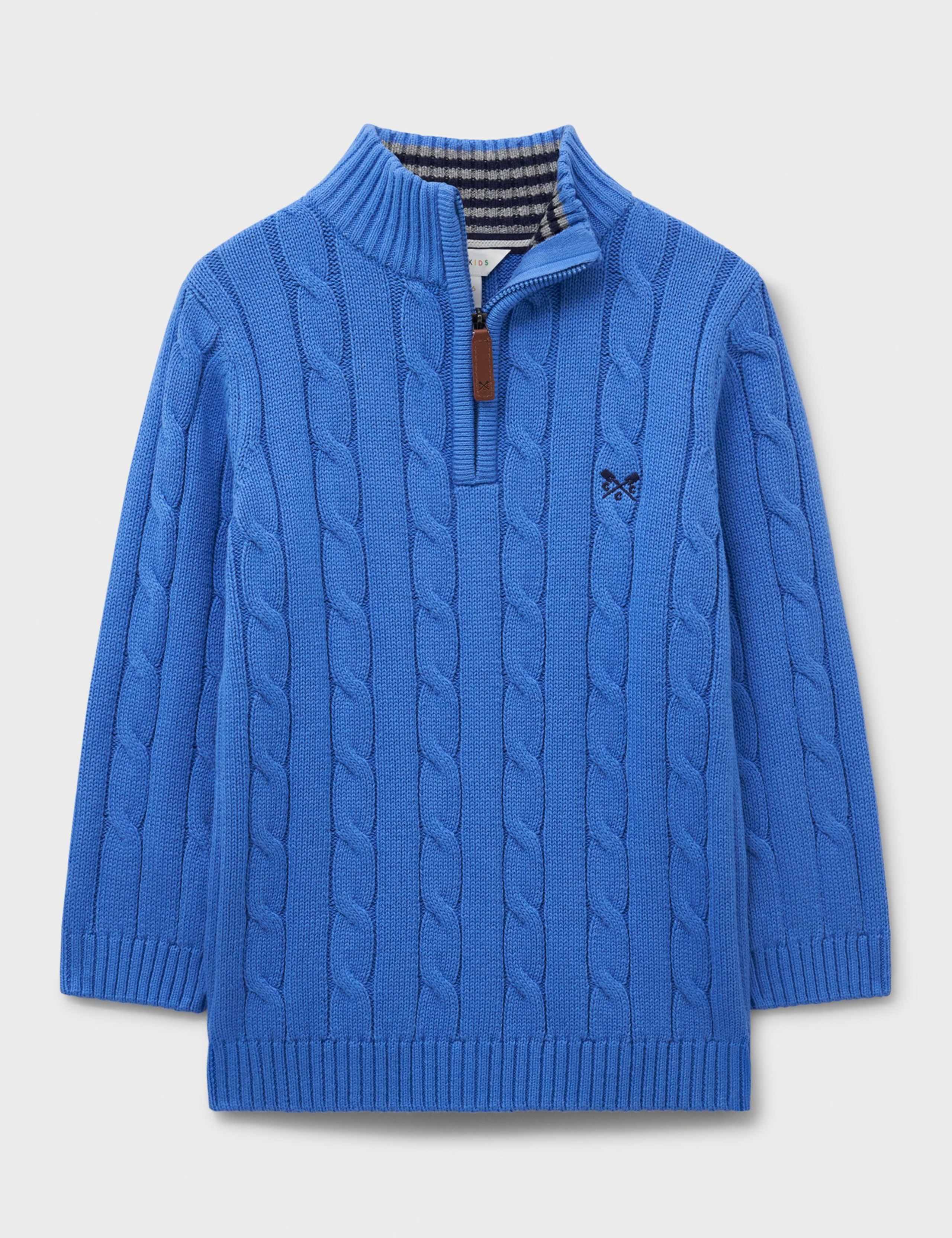 Pure Cotton Cable Knit Half Zip Jumper (3-12 Yrs) 1 of 3