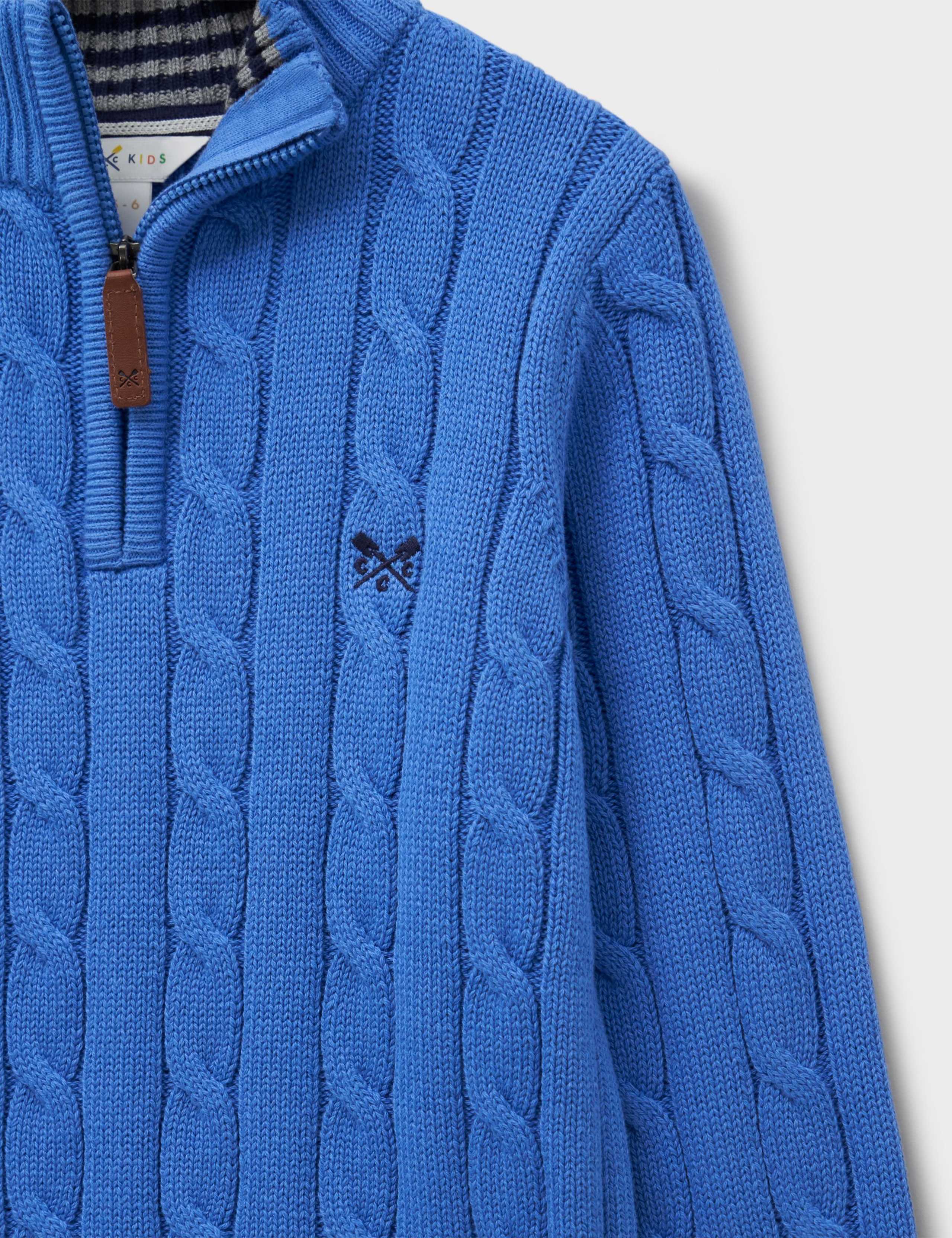 Pure Cotton Cable Knit Half Zip Jumper (3-12 Yrs) 3 of 3