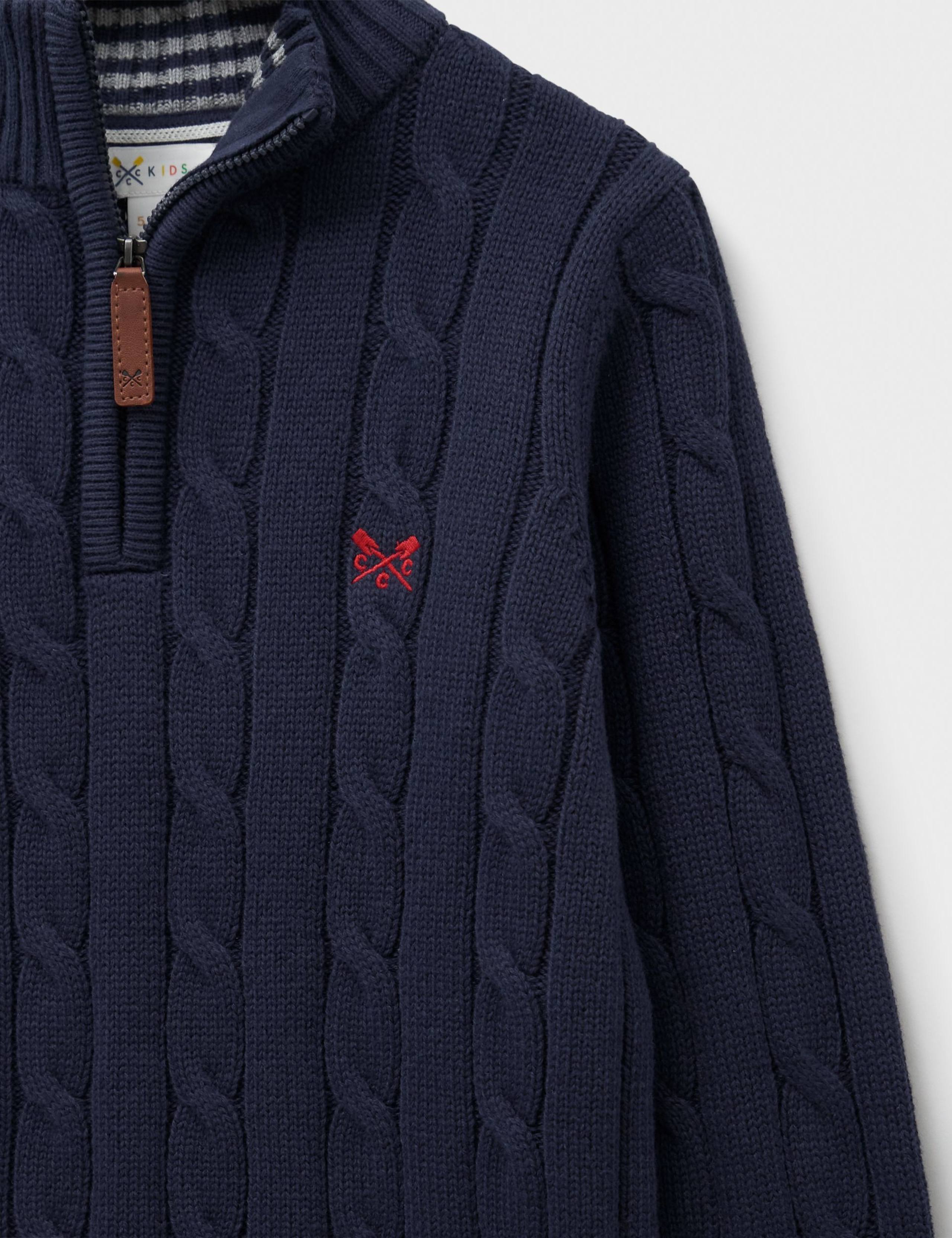 Pure Cotton Cable Knit Half Zip Jumper (3-12 Yrs) 2 of 3