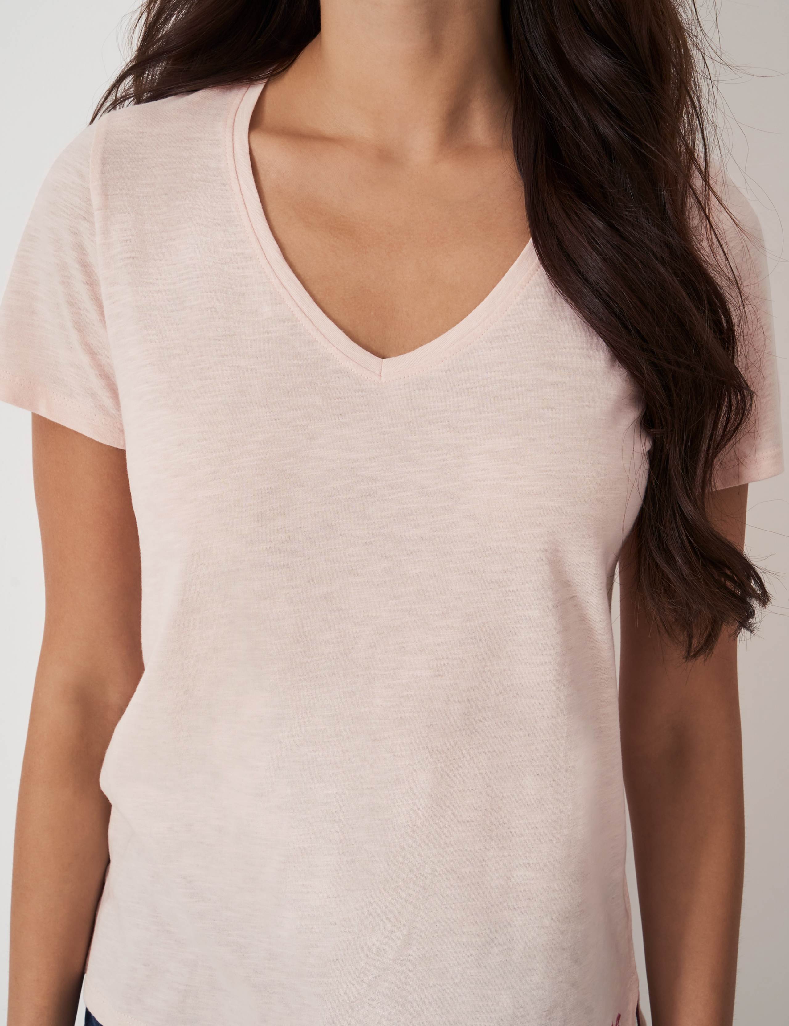 Pure Cotton V-Neck T-Shirt 4 of 5