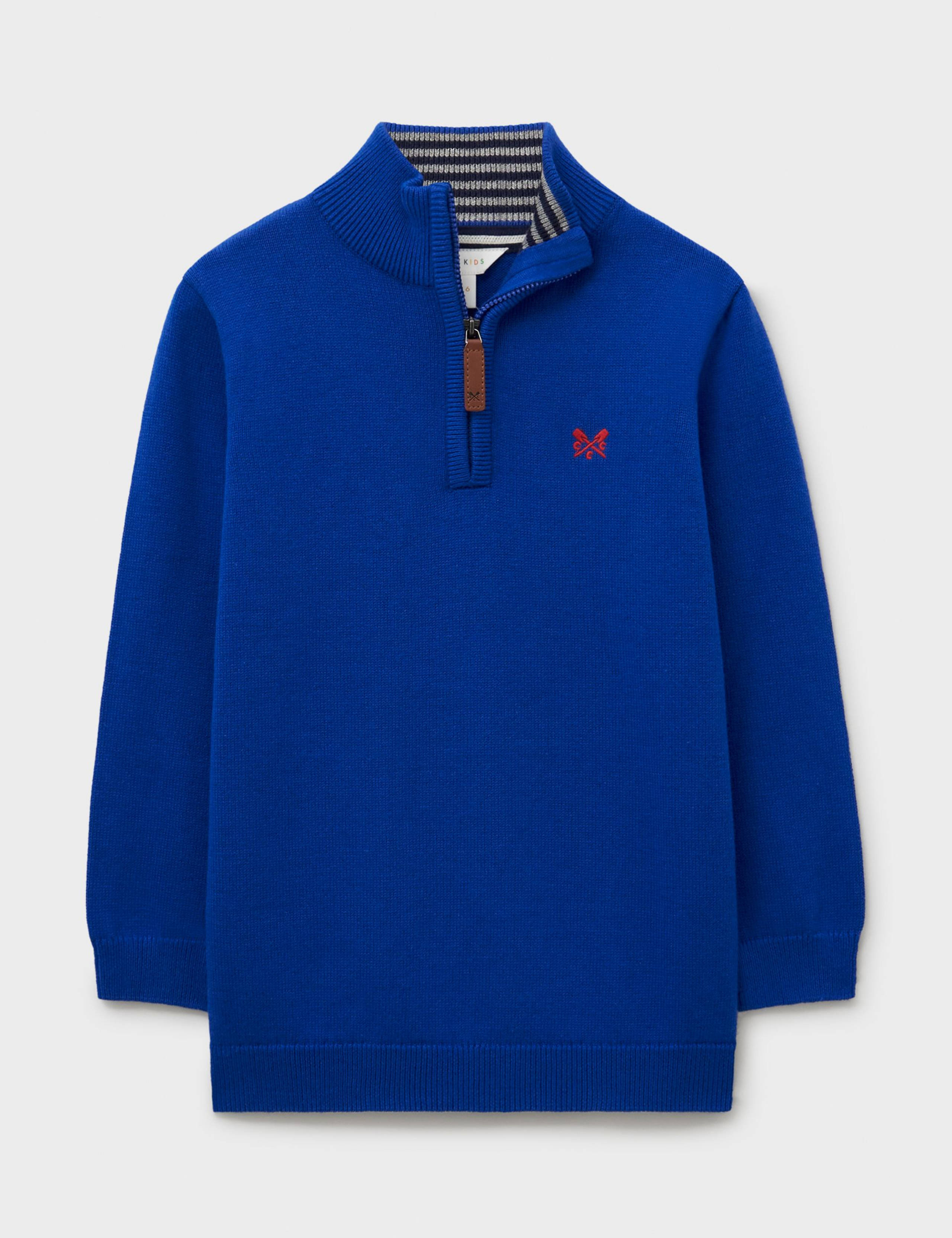 Pure Cotton Half Zip Jumper (3-12 Yrs) 1 of 3