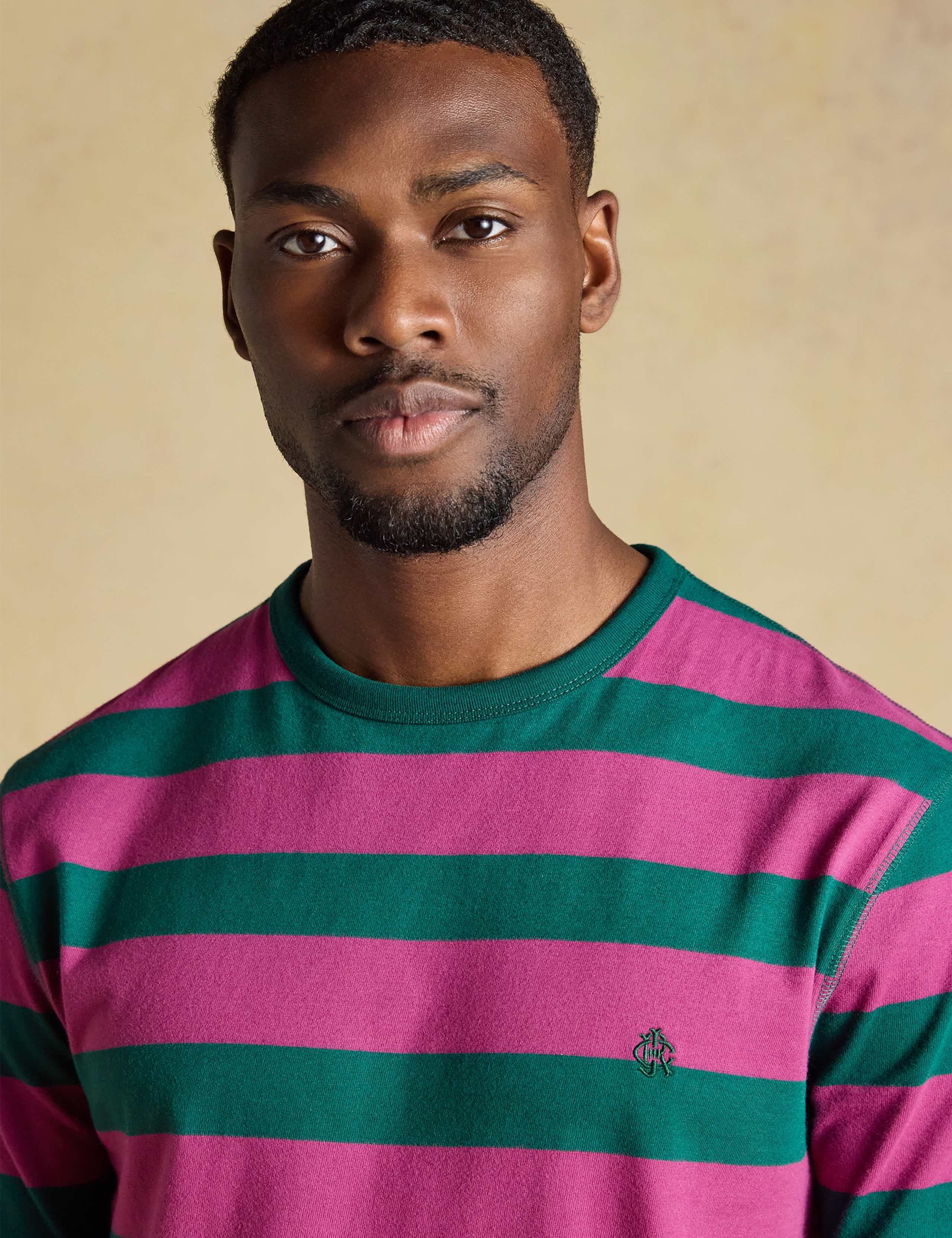 Pure Cotton Striped Crew Neck T-Shirt 4 of 7