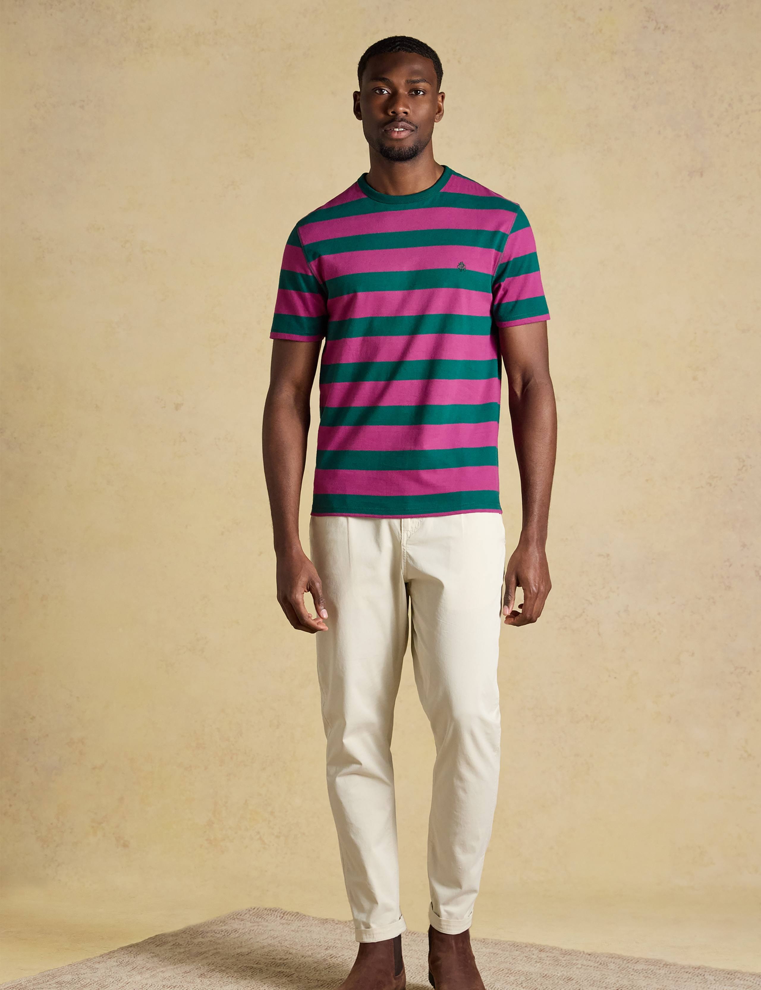 Pure Cotton Striped Crew Neck T-Shirt 7 of 7