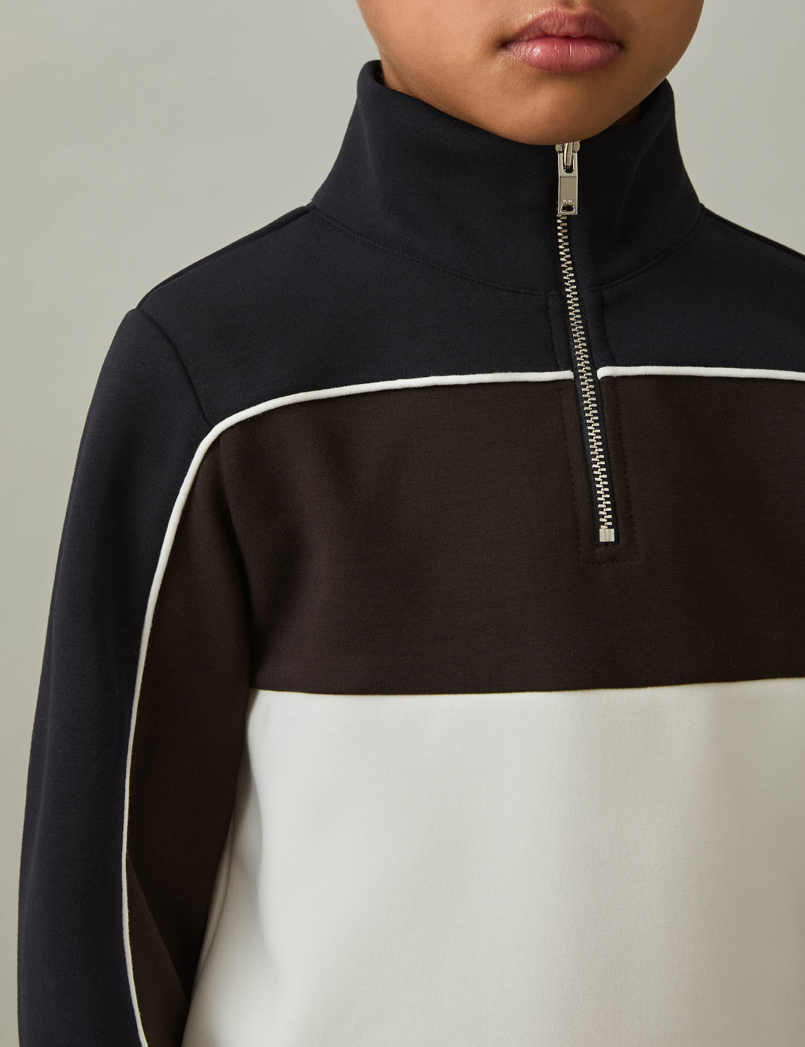 Colour Block Half Zip Sweatshirt (3-14 Yrs) 3 of 4