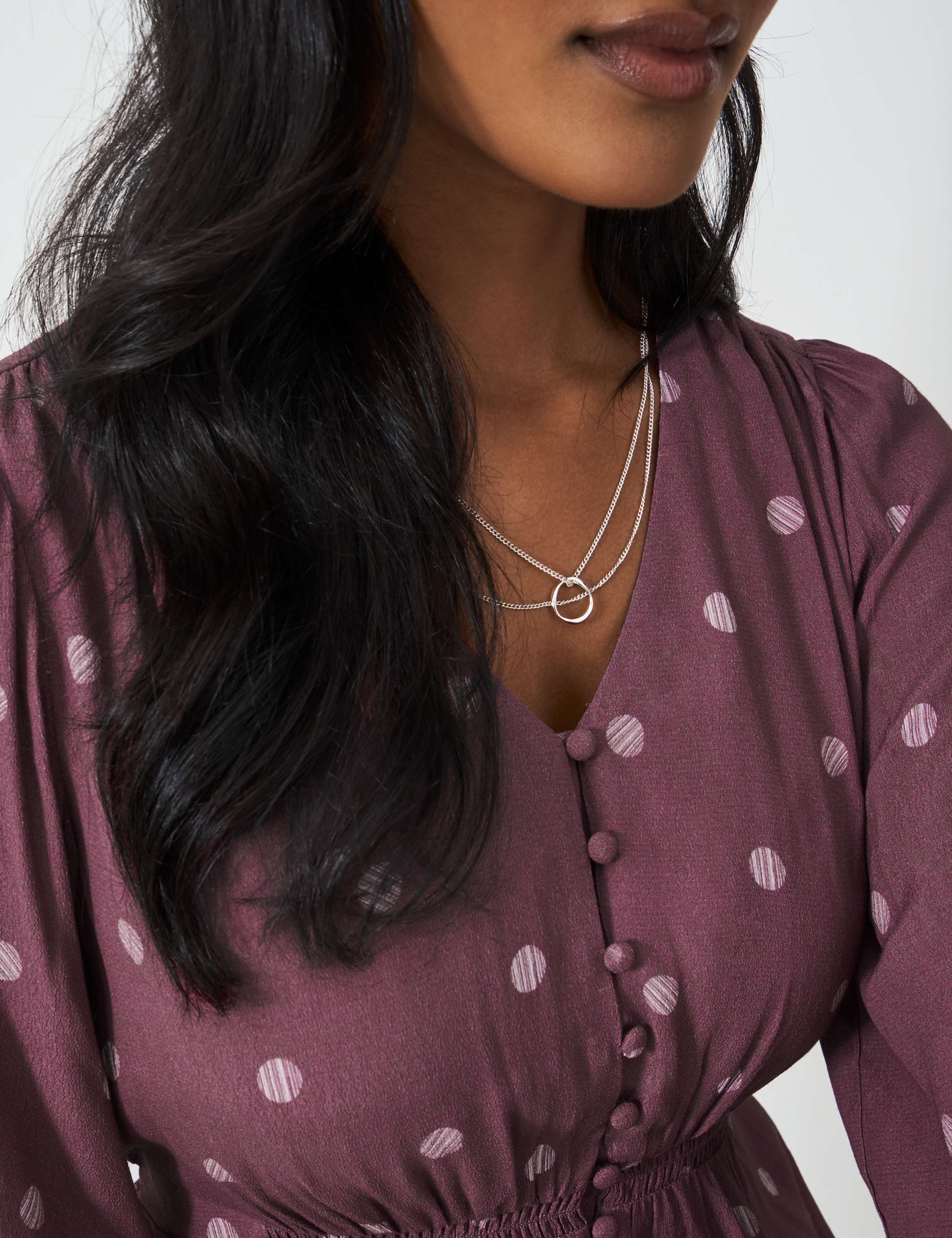 Polka Dot V-Neck Puff Sleeve Tea Dress 5 of 5
