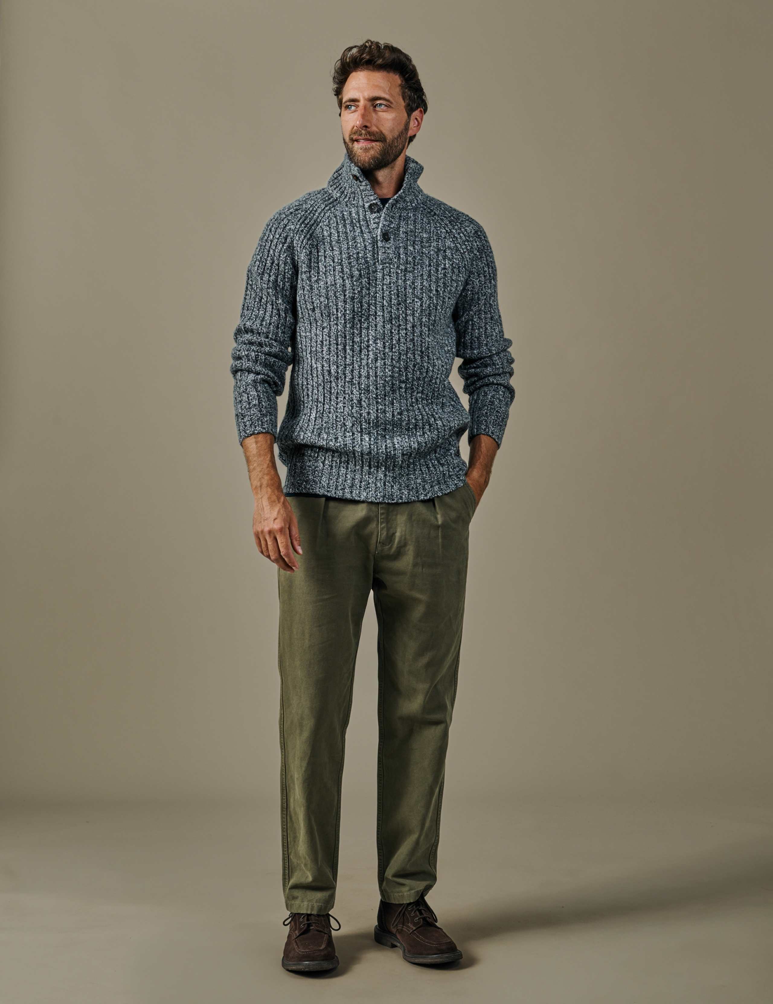 Lambswool Rich Ribbed Funnel Neck Jumper 2 of 5