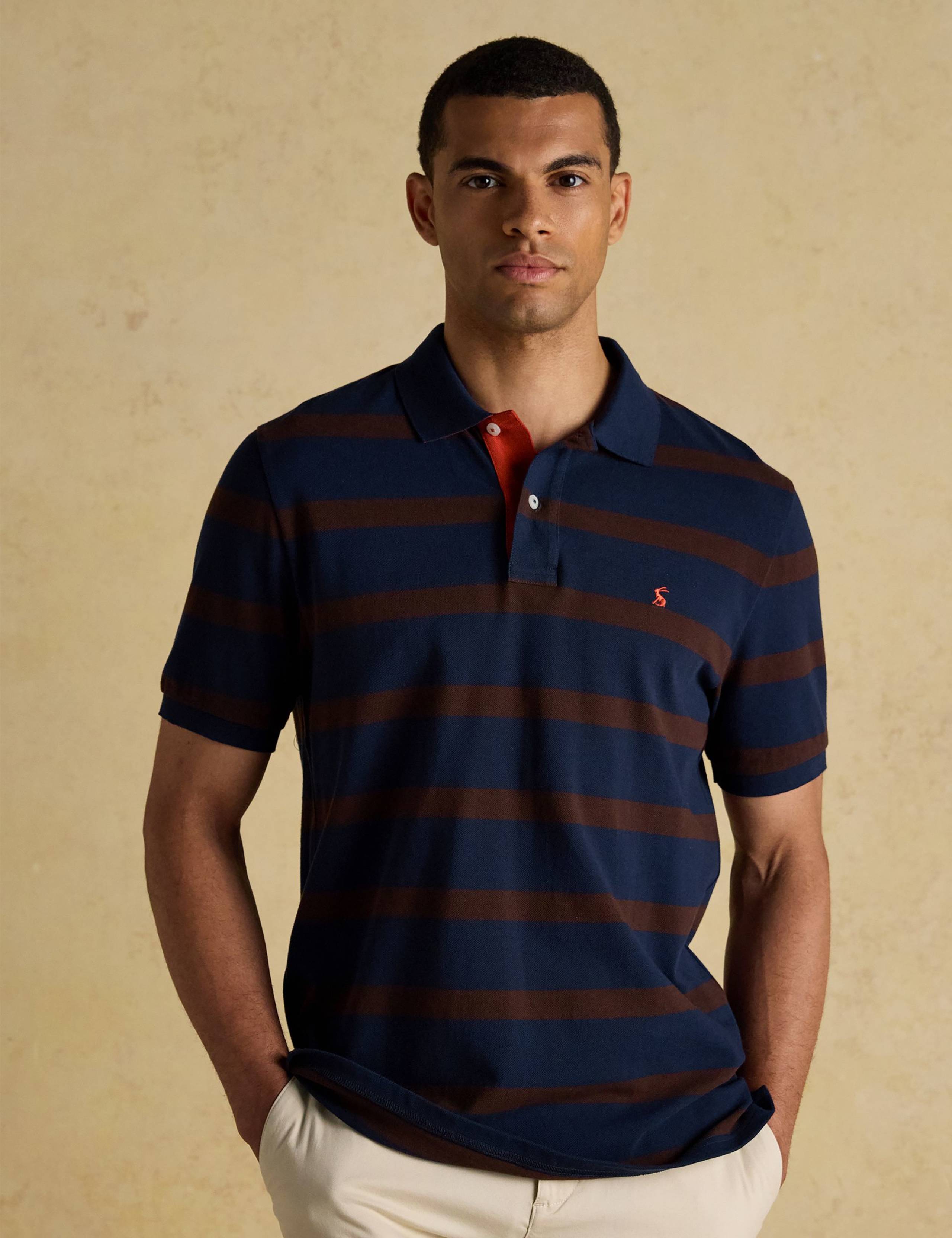 2 Pack Pure Cotton Striped Polo Shirts 7 of 7