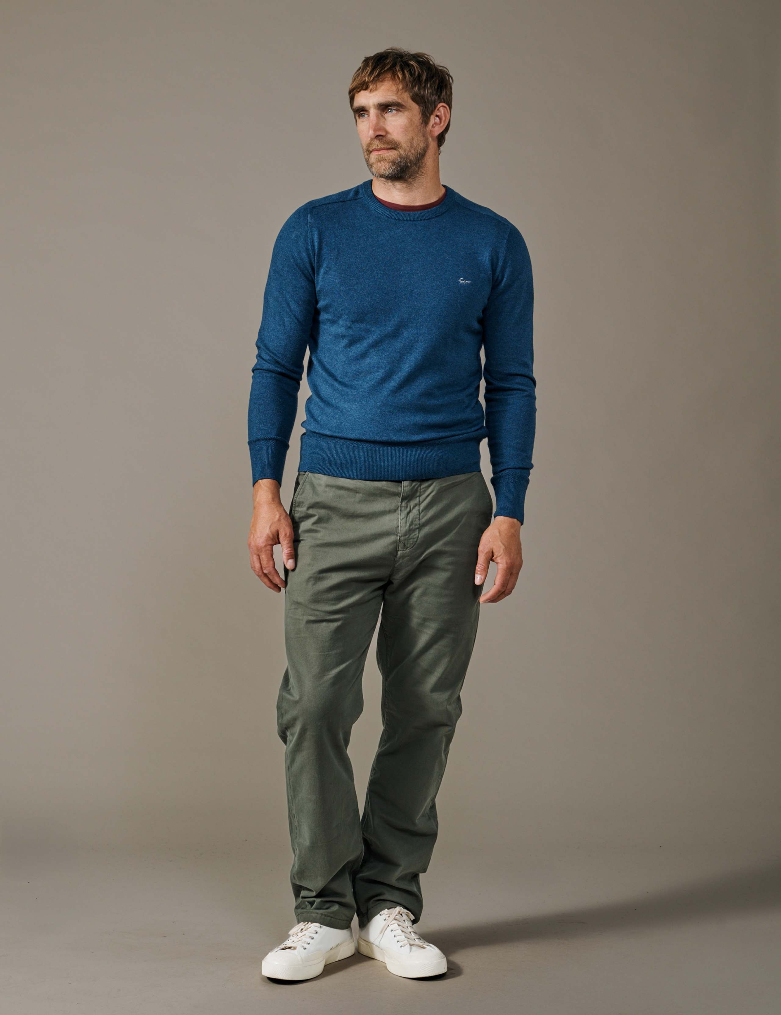 Cotton Rich Crew Neck Jumper with Cashmere 2 of 5