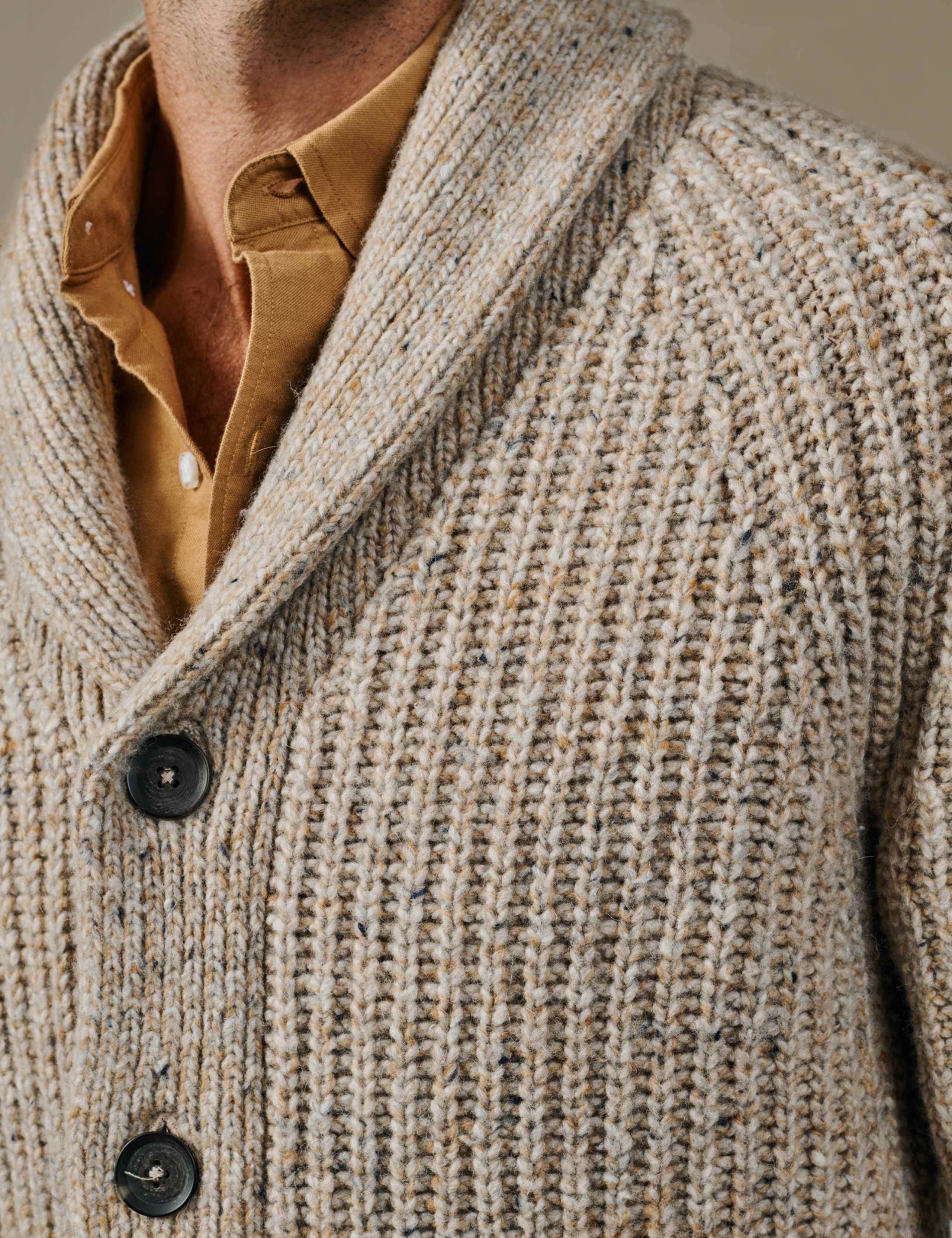 Merino Wool Rich Textured Funnel Neck Cardigan 4 of 5