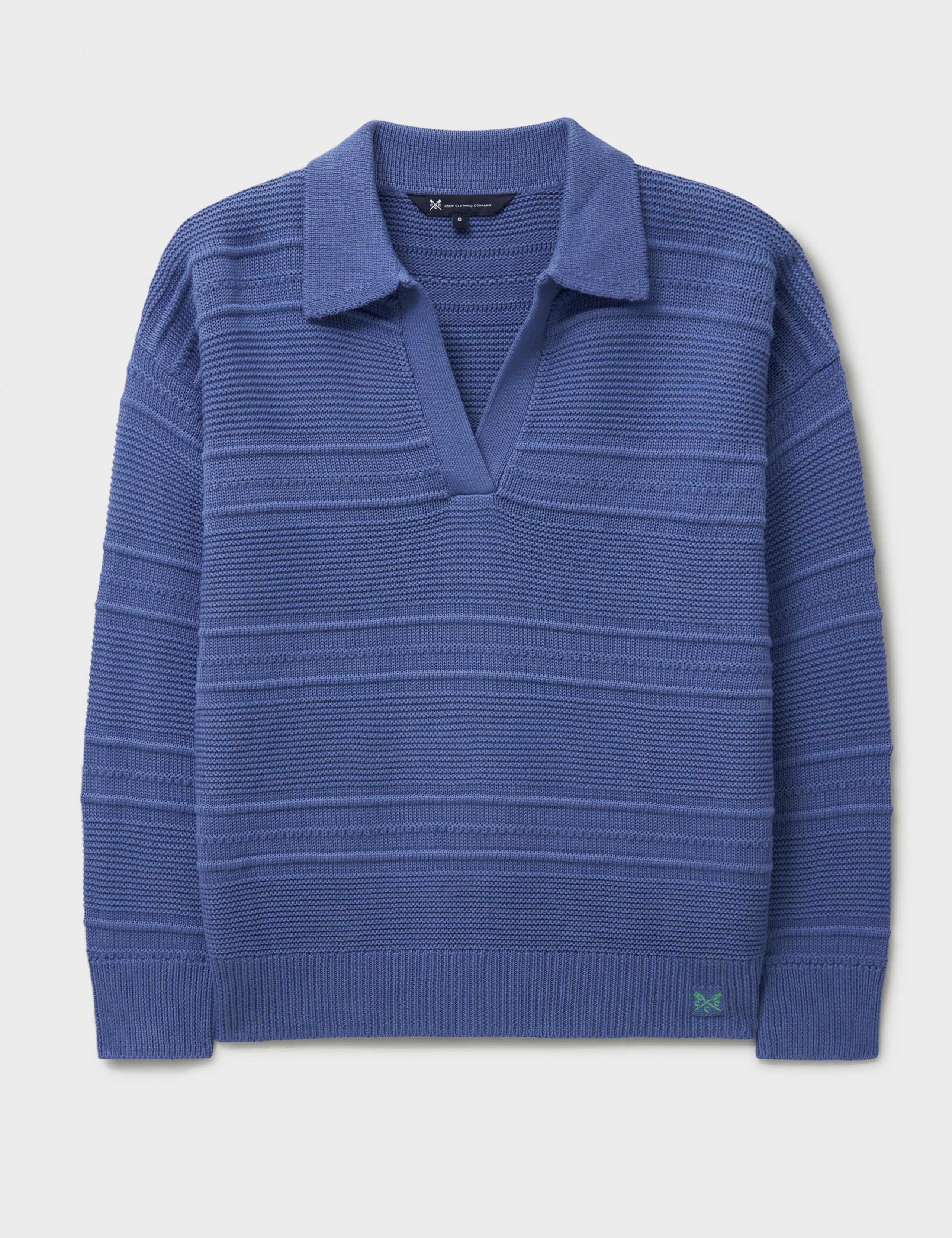 Cotton Blend Textured Collared Jumper 2 of 5