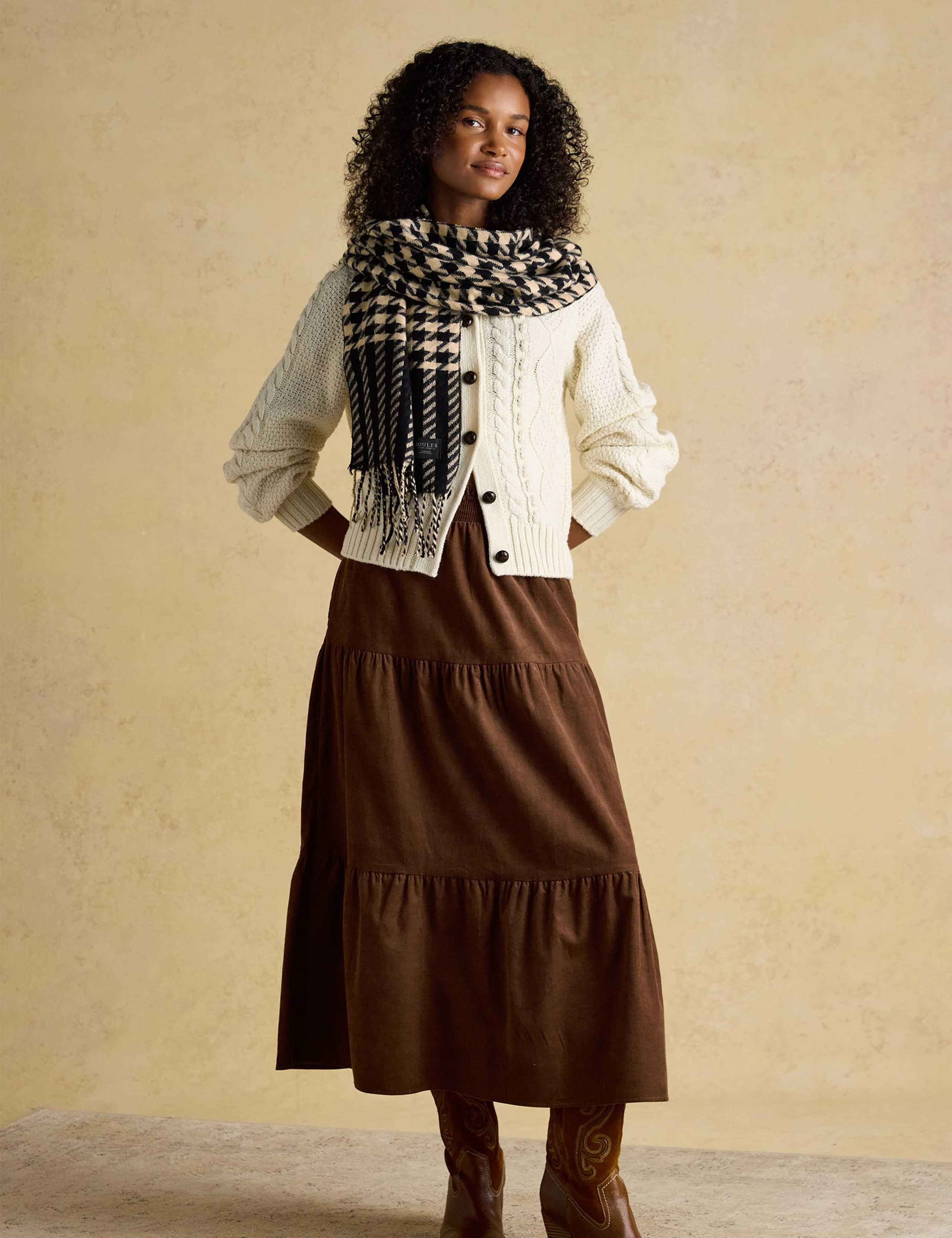 Houndstooth Fringed Scarf 3 of 6