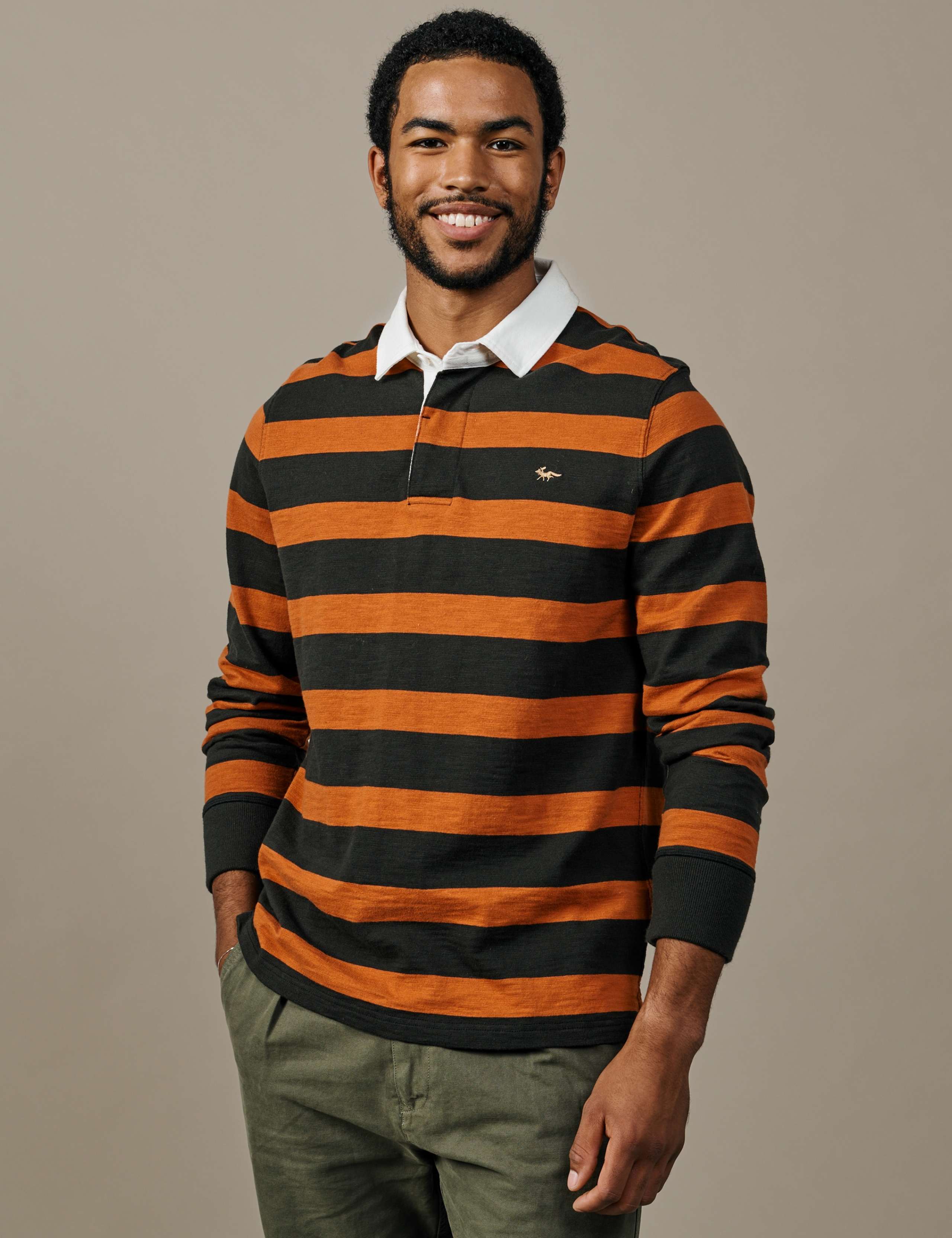 Pure Cotton Striped Long Sleeve Rugby Shirt 1 of 5