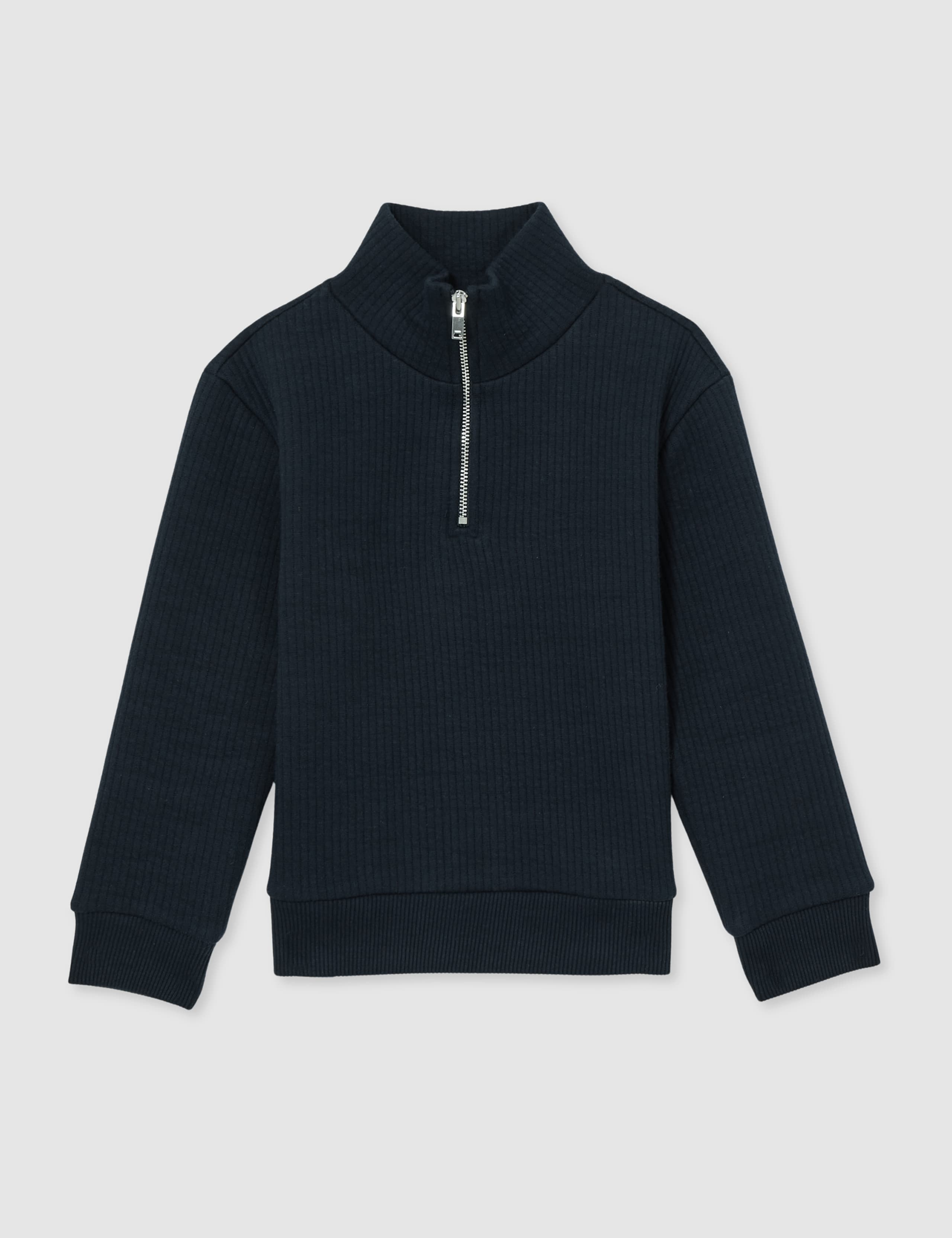 Cotton Rich Half Zip Sweatshirt (3-14 Yrs) 2 of 4