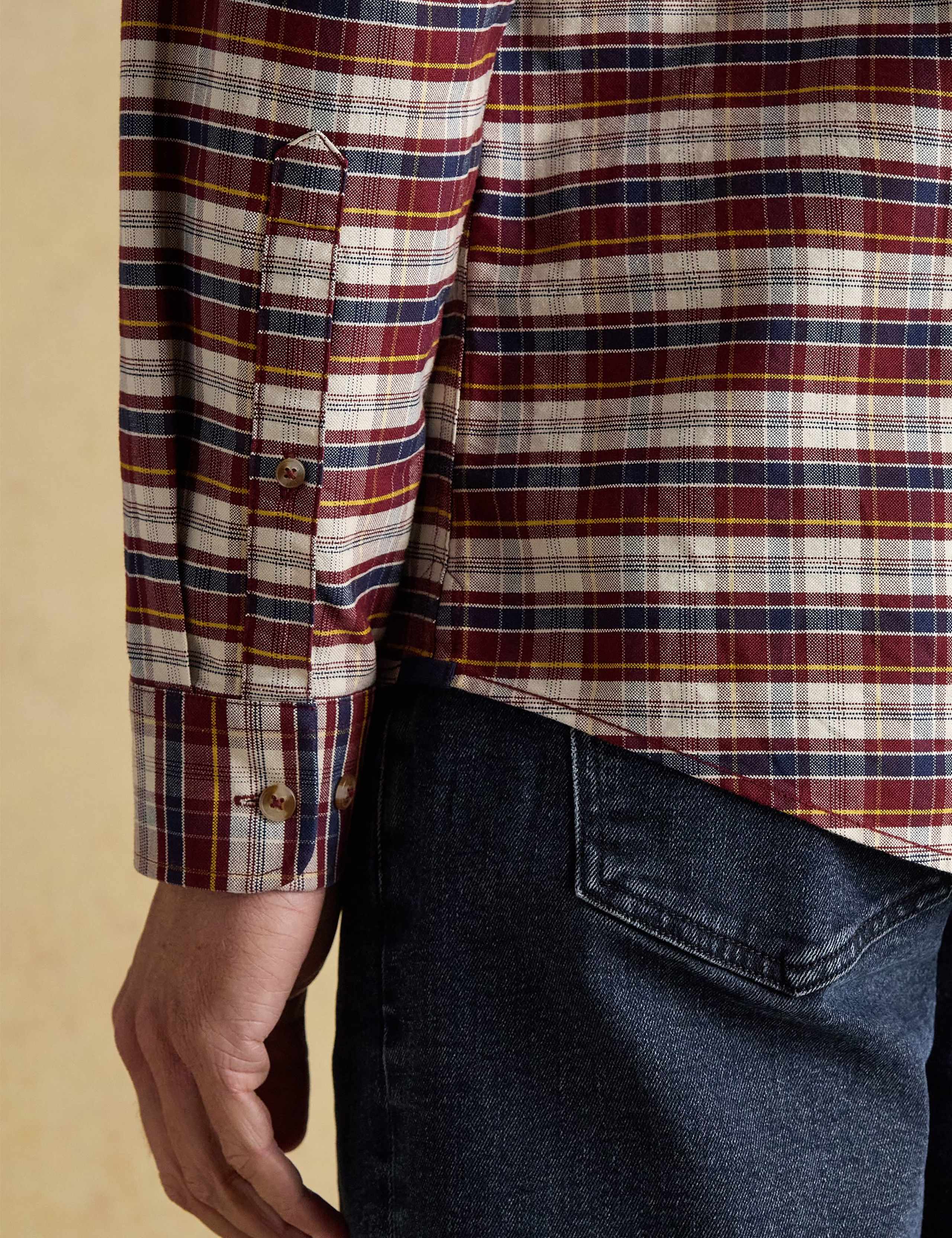 Regular Fit Pure Cotton Checked Oxford Shirt 10 of 11