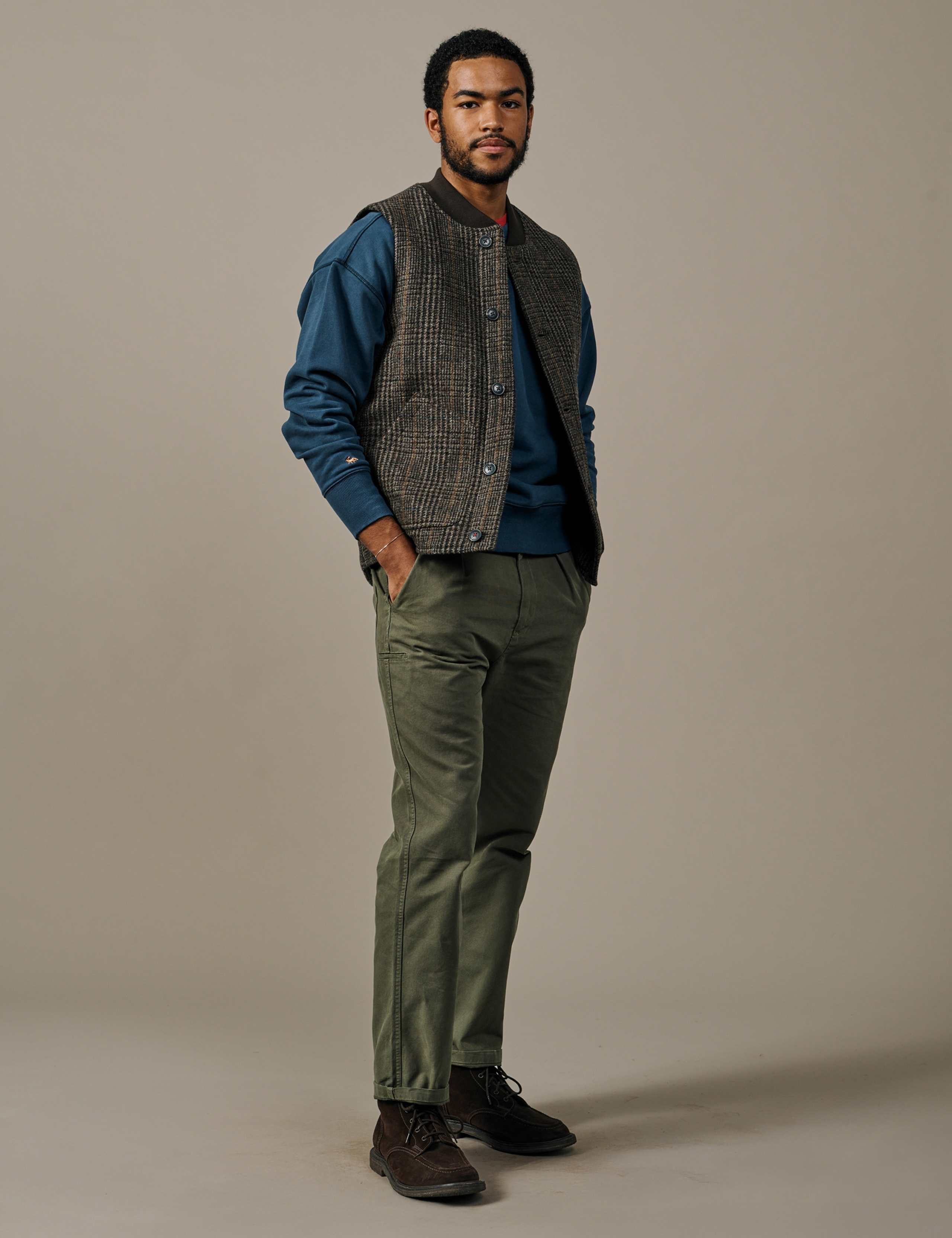 Pure Wool Checked Gilet 2 of 5