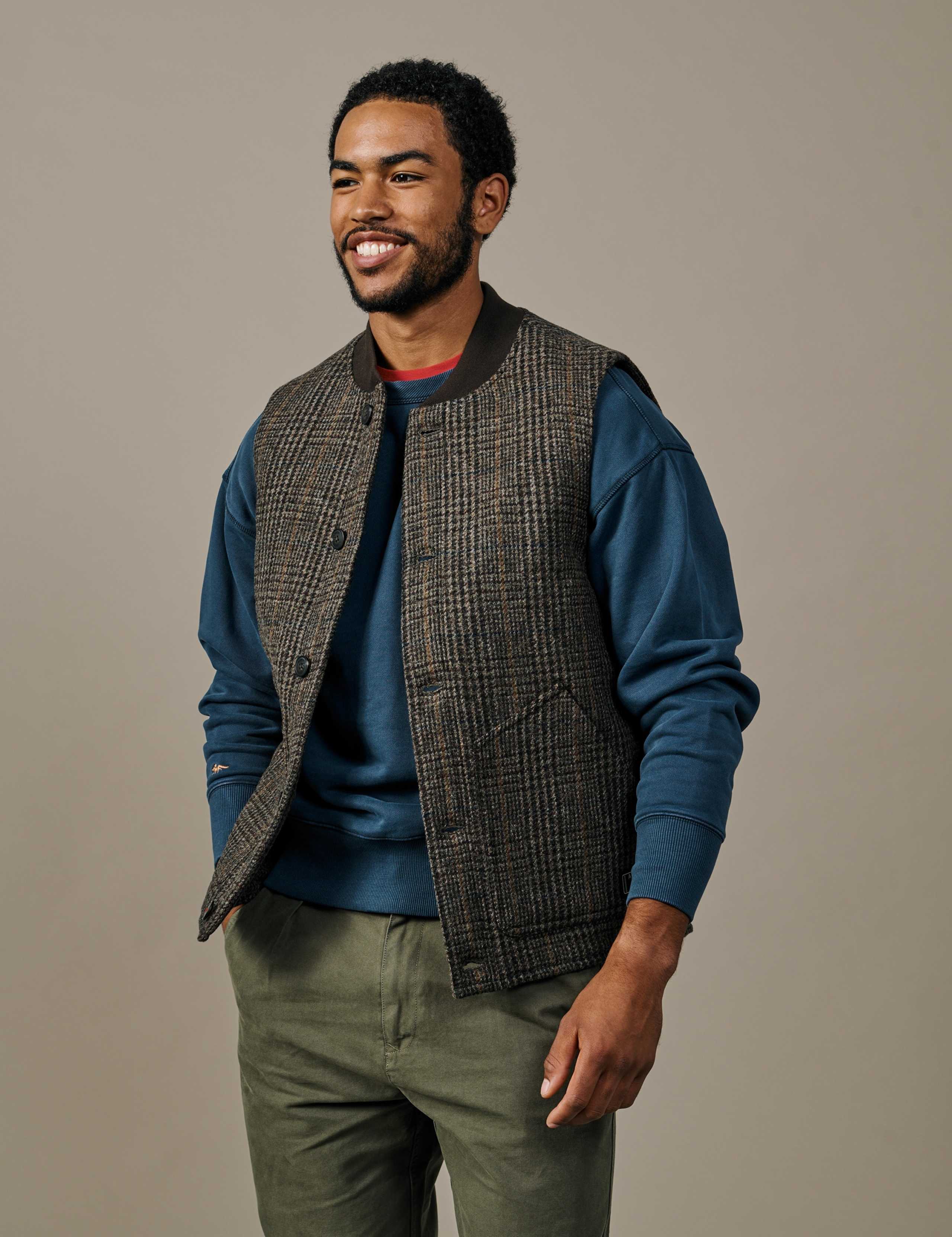 Pure Wool Checked Gilet 4 of 5