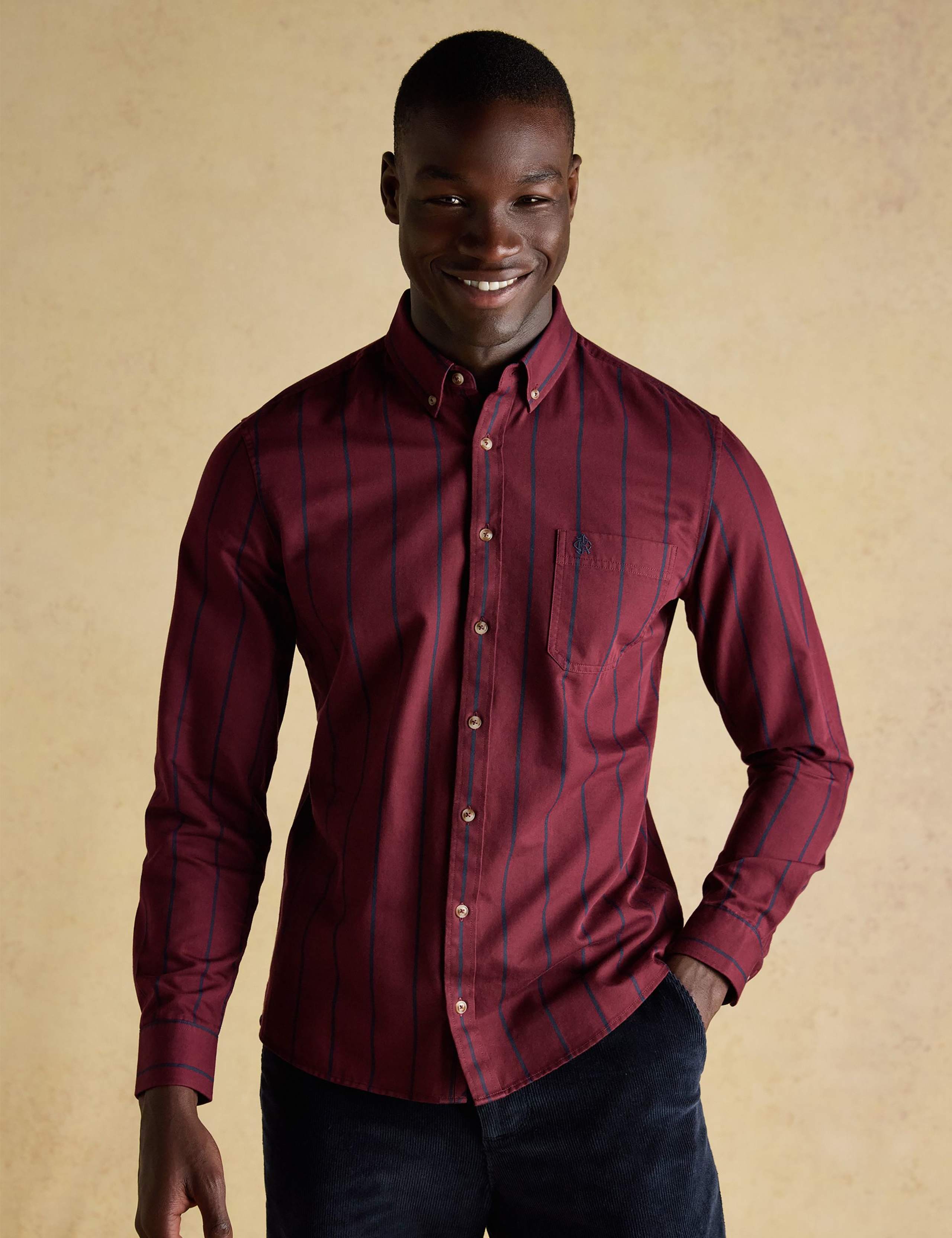 Regular Fit Pure Cotton Striped Oxford Shirt 1 of 12