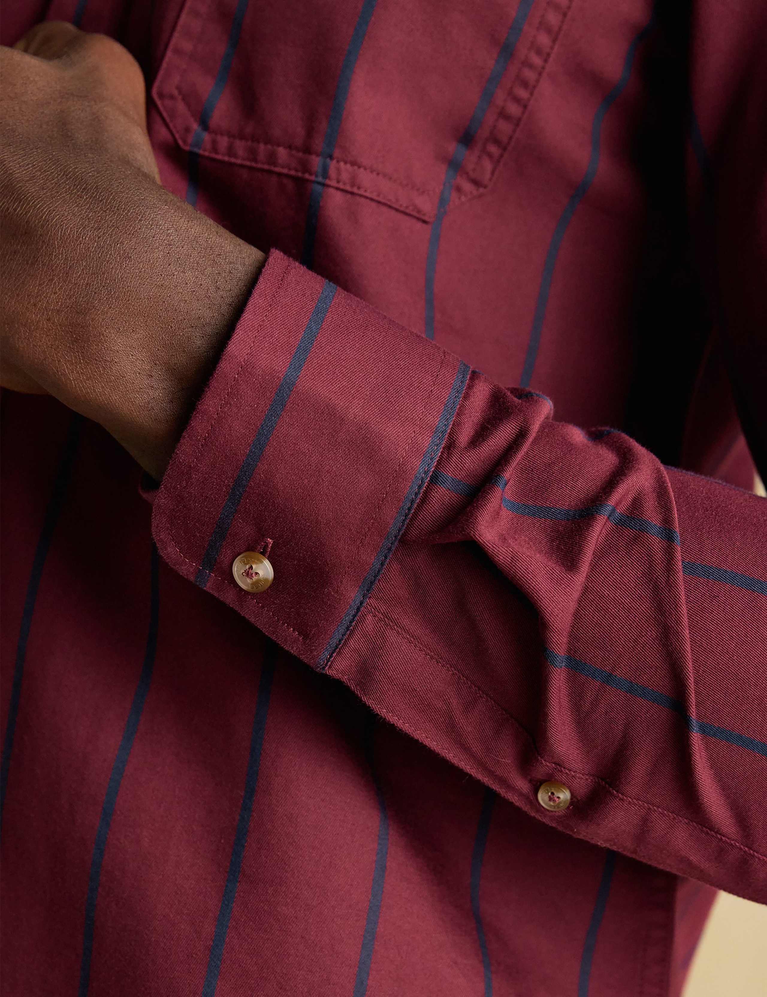 Regular Fit Pure Cotton Striped Oxford Shirt 7 of 12