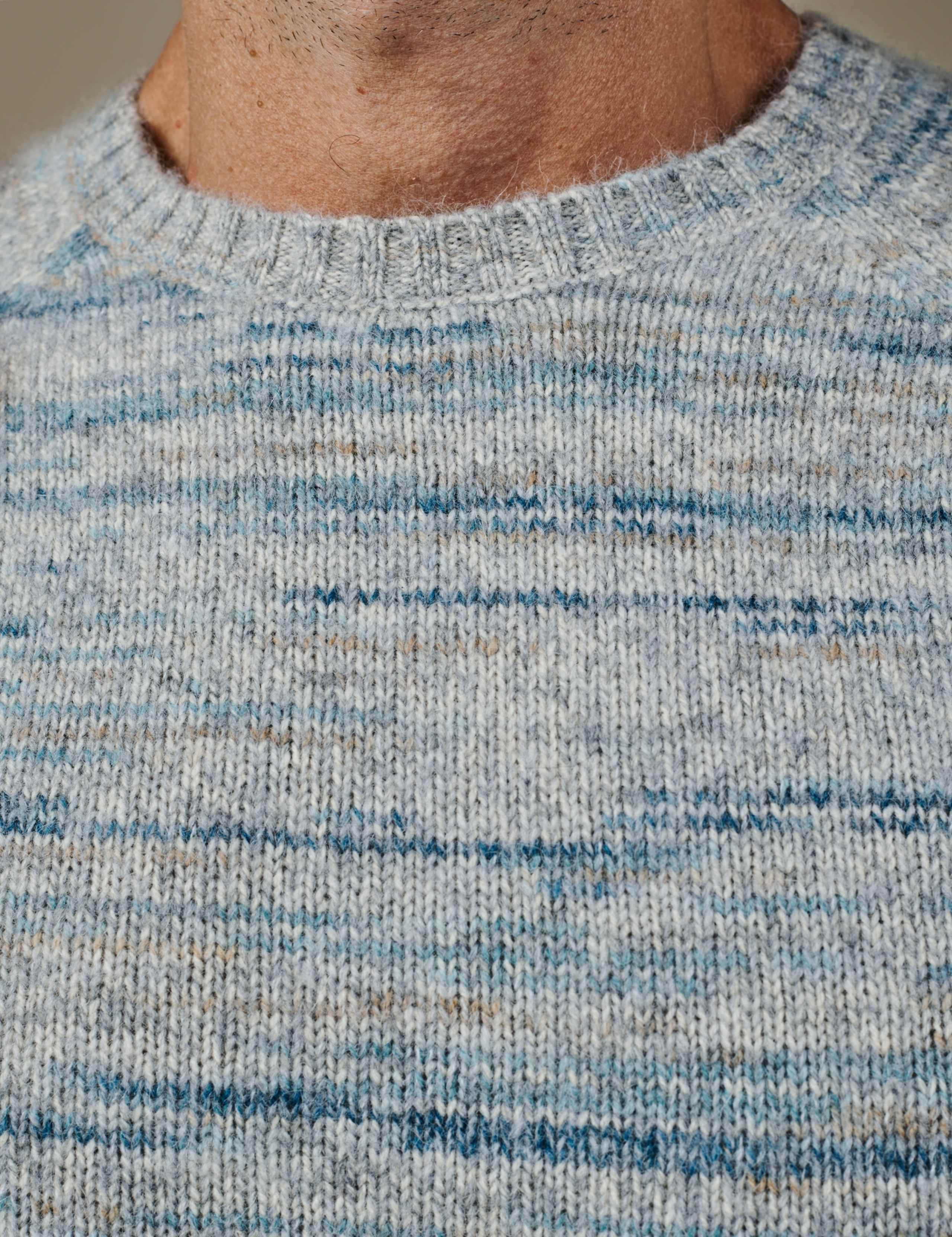 Wool Rich Striped Crew Neck Jumper with Alpaca 4 of 4
